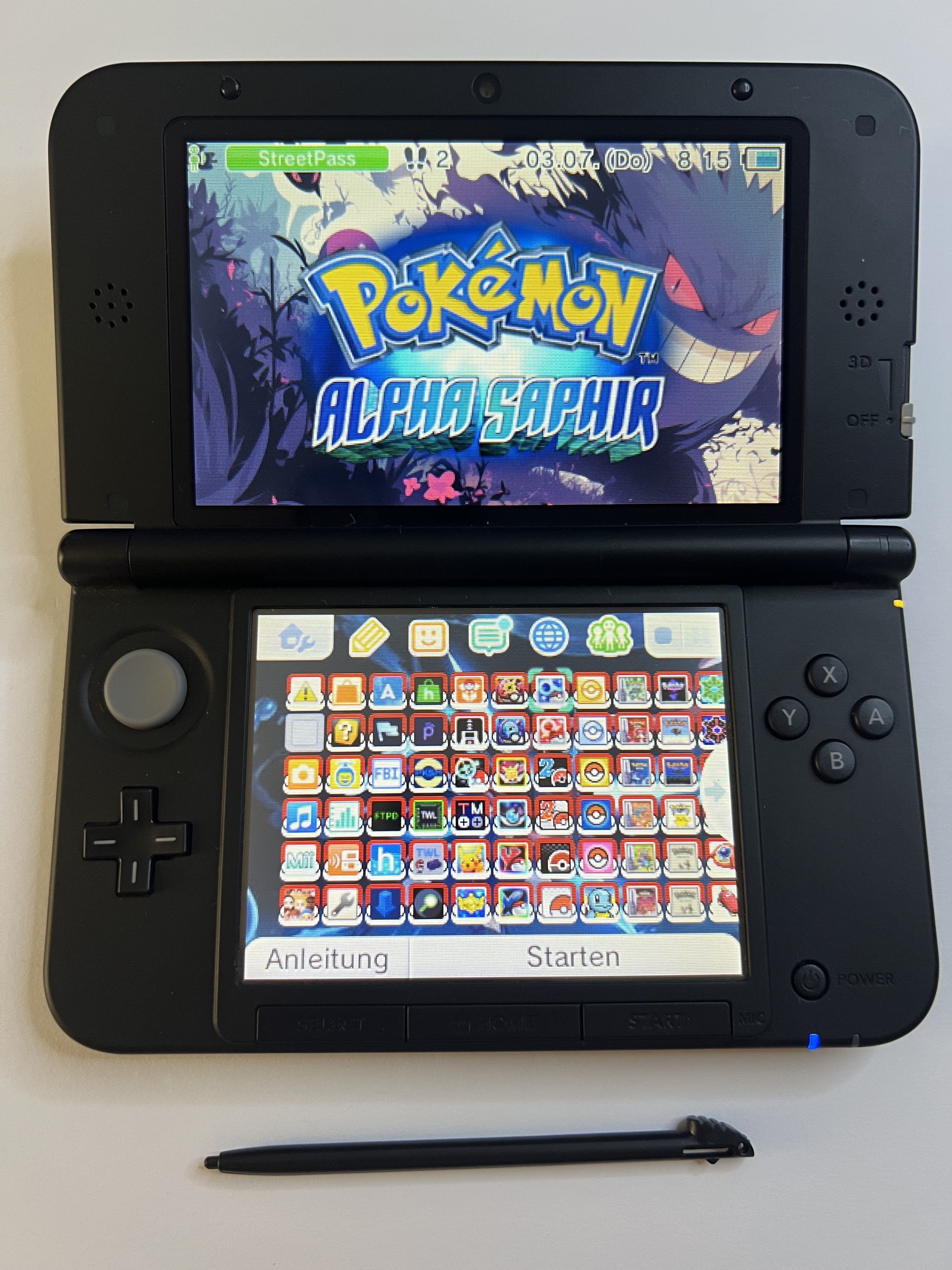 Nintendo 3DS XL Konsole schwarz mit 128GB, Pokemon Bank, Poke Mover & vielen Extras