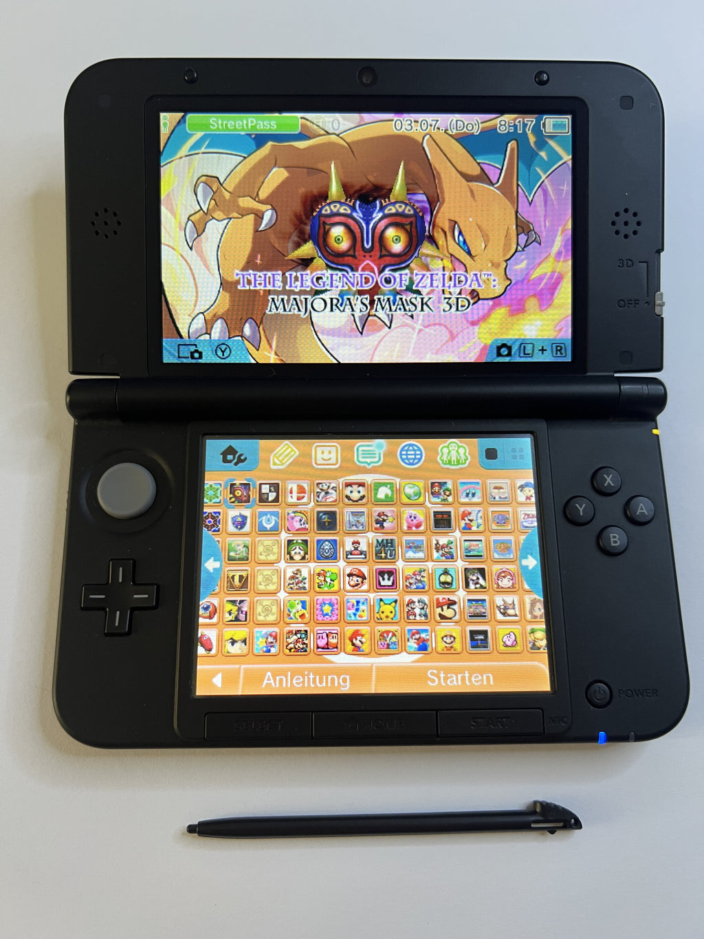 Nintendo 3DS XL Konsole Glurak Edition mit 128GB, Pokemon Bank, Poke Mover & vielen Extras