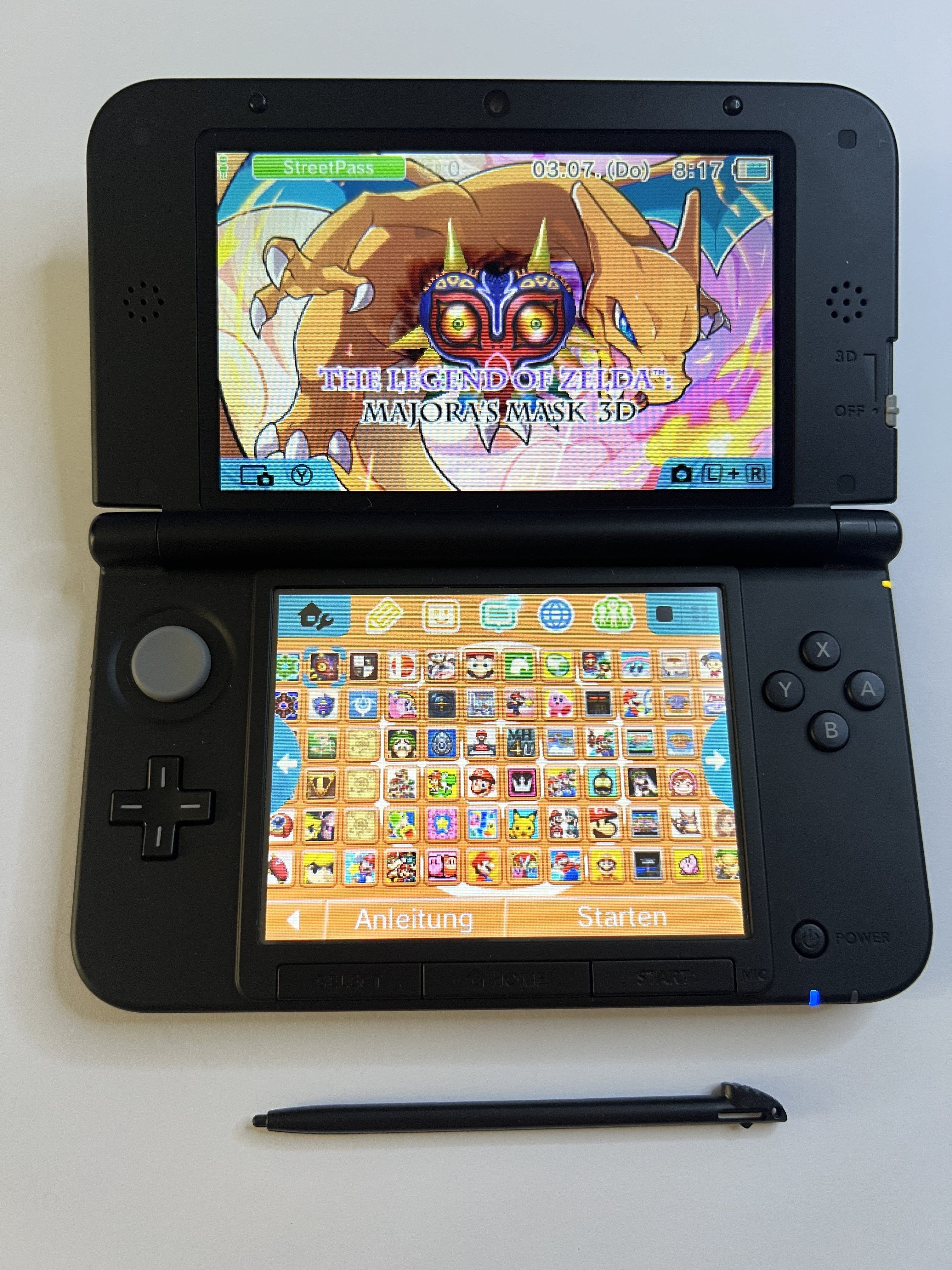 Nintendo 3DS XL Konsole Glurak Edition mit 128GB, Pokemon Bank, Poke Mover & vielen Extras