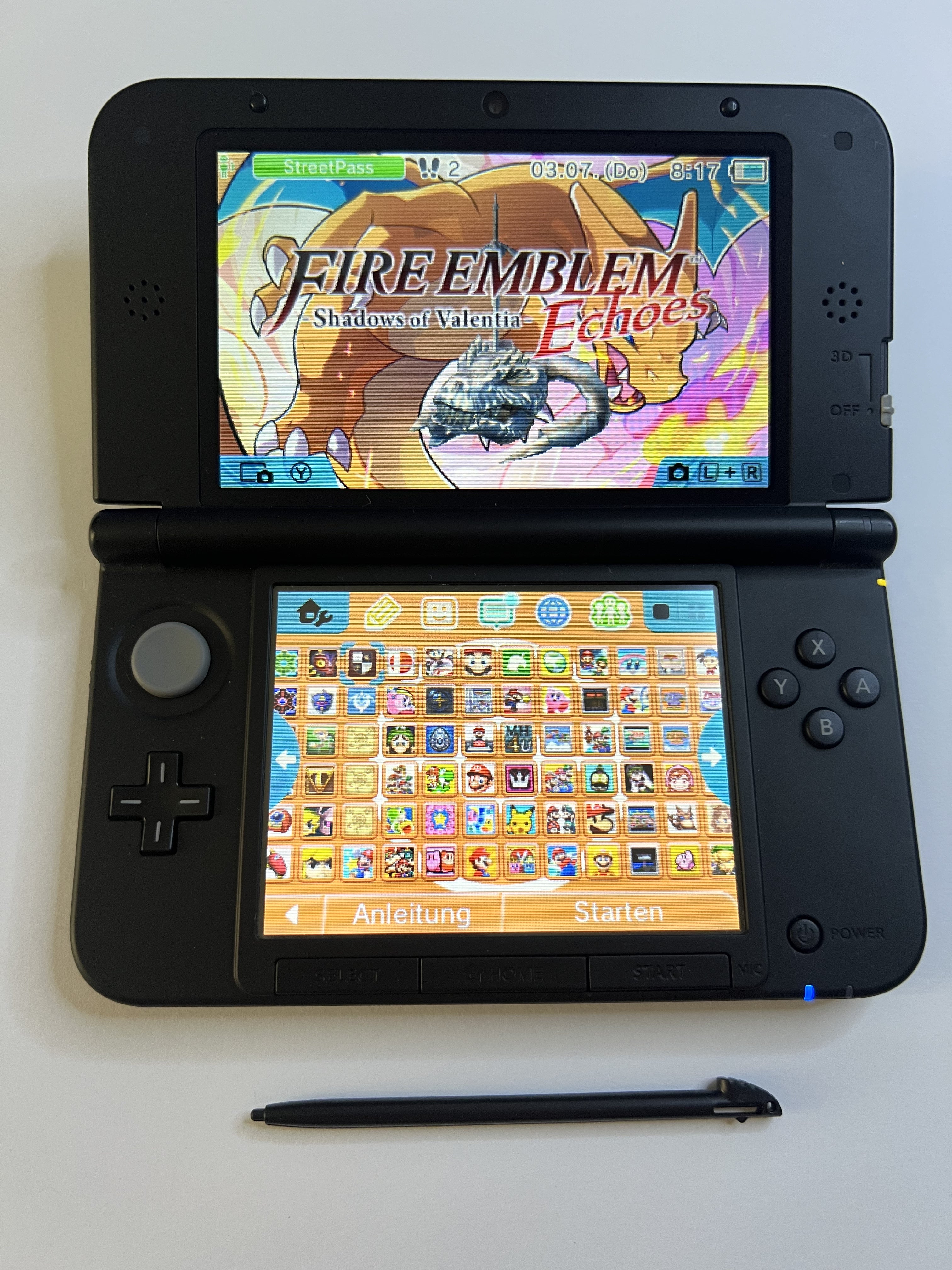 Nintendo 3DS XL Konsole Glurak Edition mit 128GB, Pokemon Bank, Poke Mover & vielen Extras