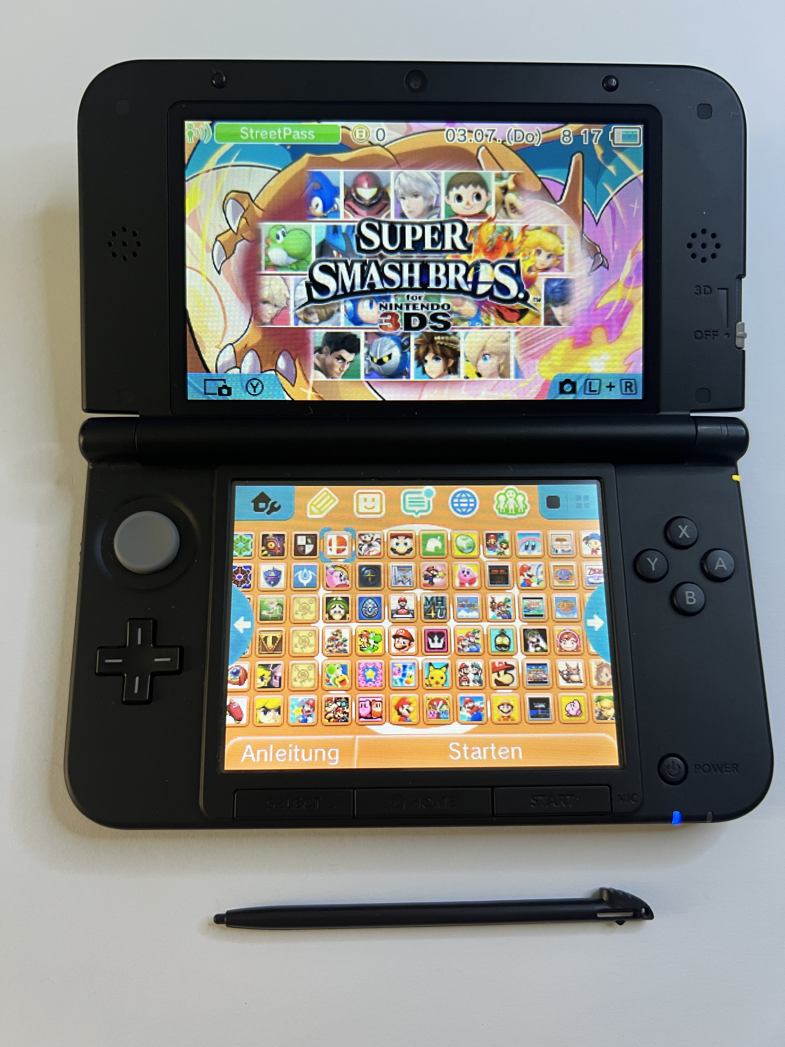Nintendo 3DS XL Konsole Glurak Edition mit 128GB, Pokemon Bank, Poke Mover & vielen Extras