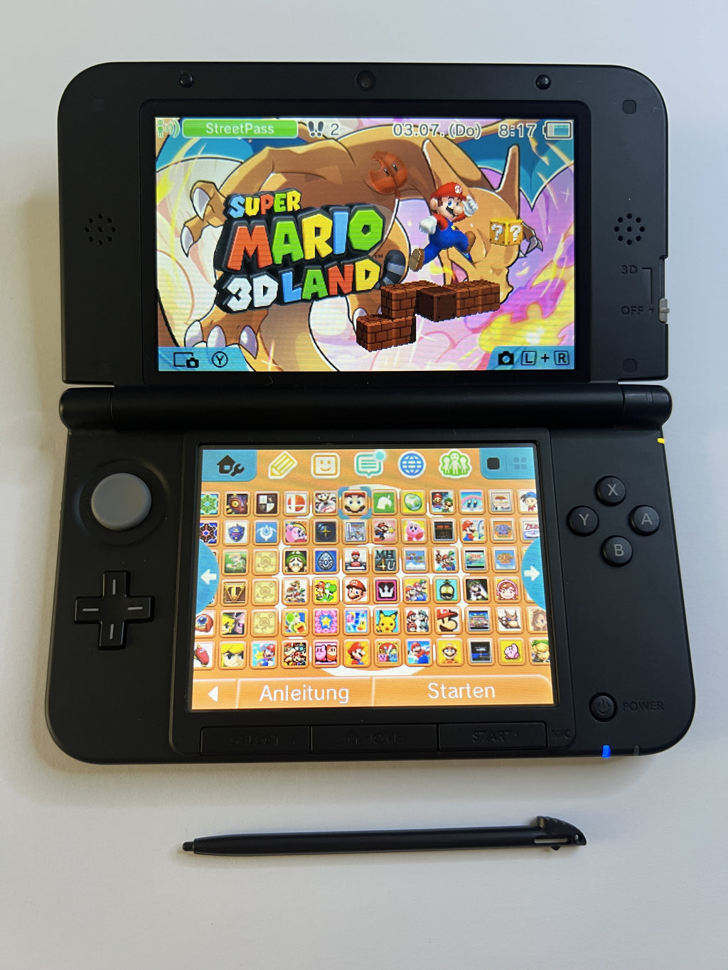 Nintendo 3DS XL Konsole Glurak Edition mit 128GB, Pokemon Bank, Poke Mover & vielen Extras
