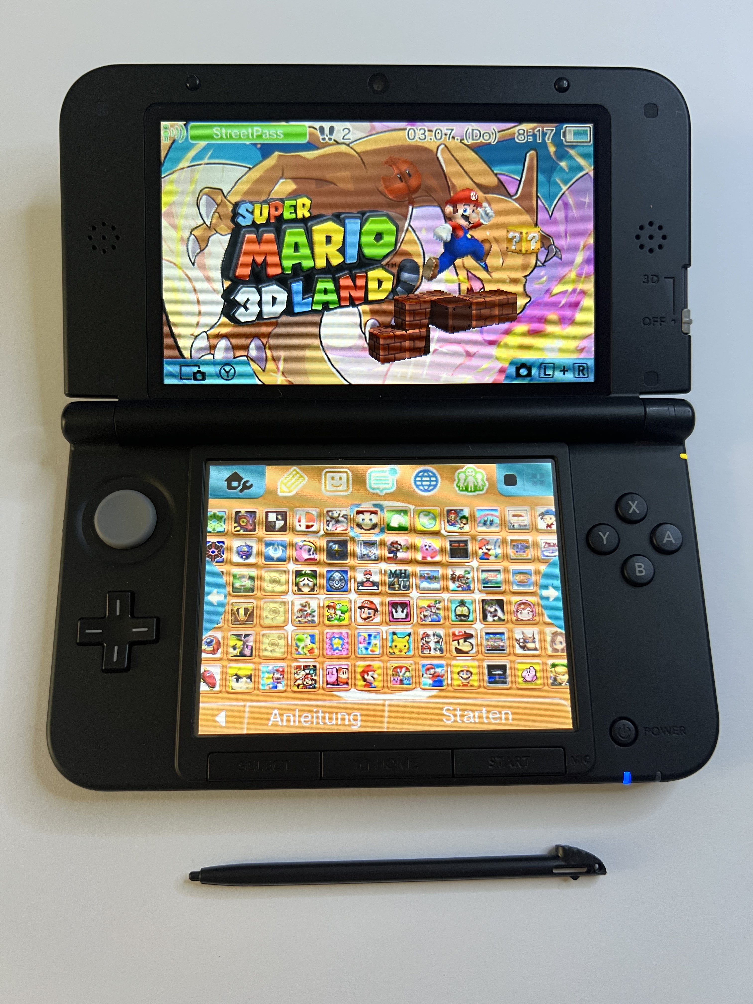 Nintendo 3DS XL Konsole Glurak Edition mit 128GB, Pokemon Bank, Poke Mover & vielen Extras