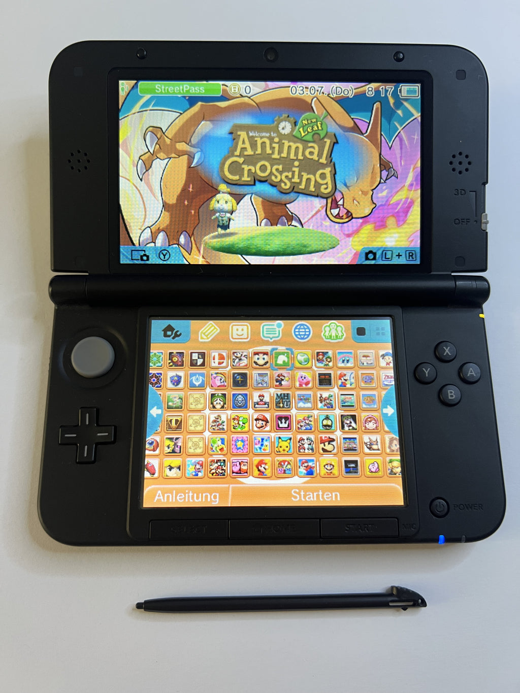 Nintendo 3DS XL Konsole Glurak Edition mit 128GB, Pokemon Bank, Poke Mover & vielen Extras