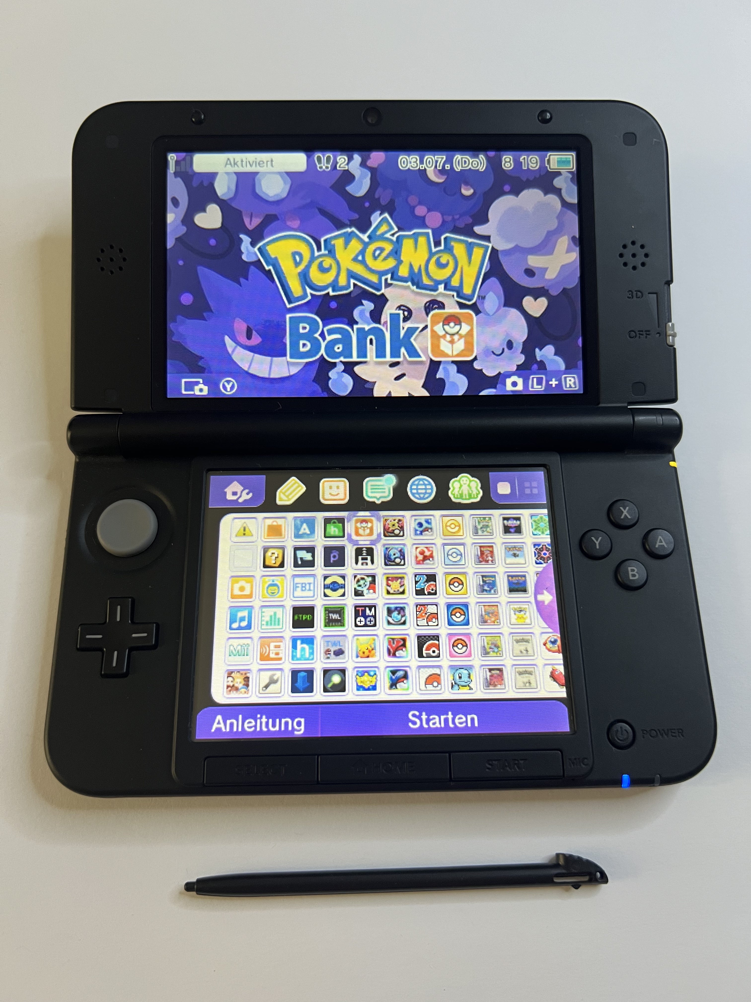 Nintendo 3DS XL Konsole schwarz mit 128GB, Pokemon Bank, Poke Mover & vielen Extras