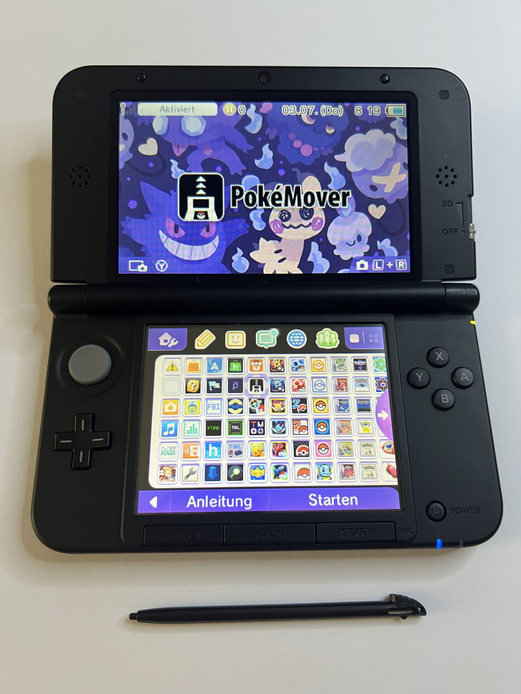 Nintendo 3DS XL Konsole blau in OVP mit 128GB, Pokemon Bank, Poke Mover & vielen Extras