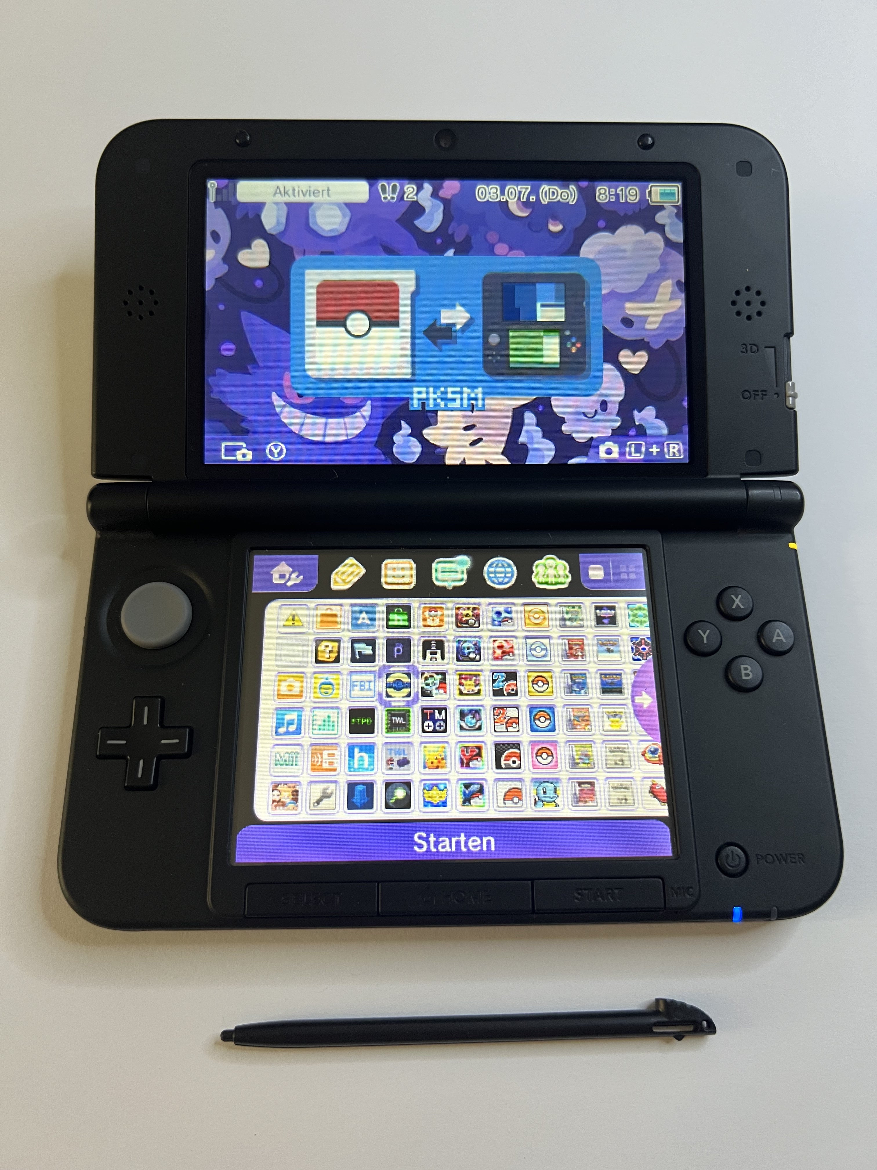 Nintendo 3DS XL Konsole schwarz mit 128GB, Pokemon Bank, Poke Mover & vielen Extras