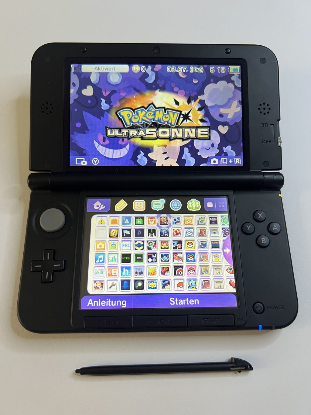 Nintendo 3DS XL Konsole schwarz mit 128GB, Pokemon Bank, Poke Mover & vielen Extras