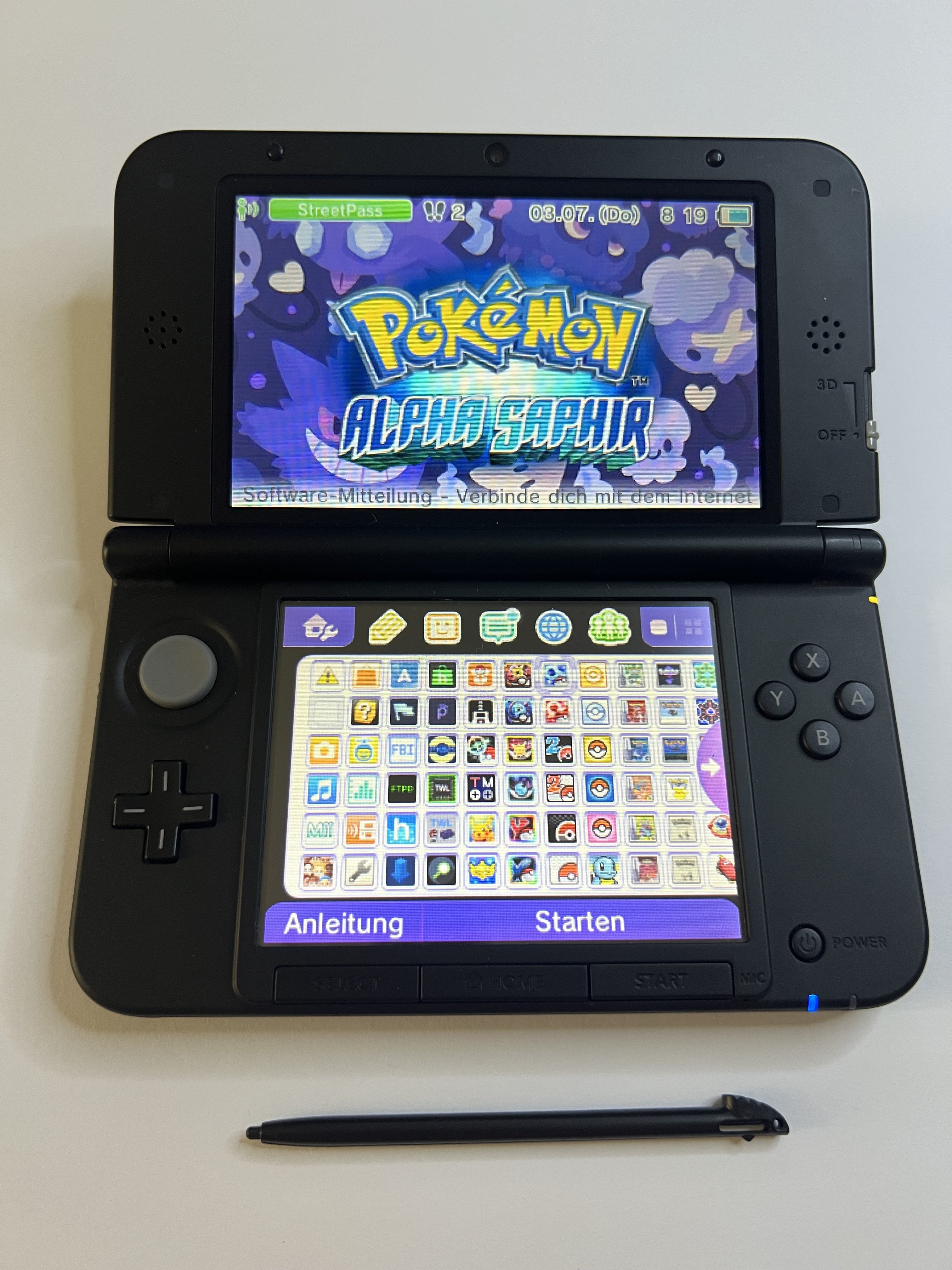Nintendo 3DS XL Konsole in schwarz mit 128GB, Pokemon Bank, Poke Mover & vielen Extras