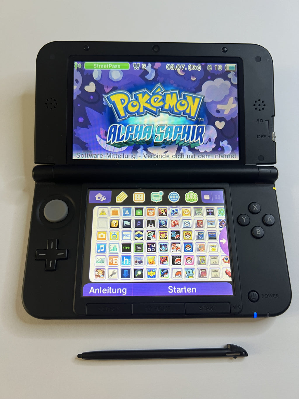 Nintendo 3DS XL Konsole schwarz mit 128GB, Pokemon Bank, Poke Mover & vielen Extras