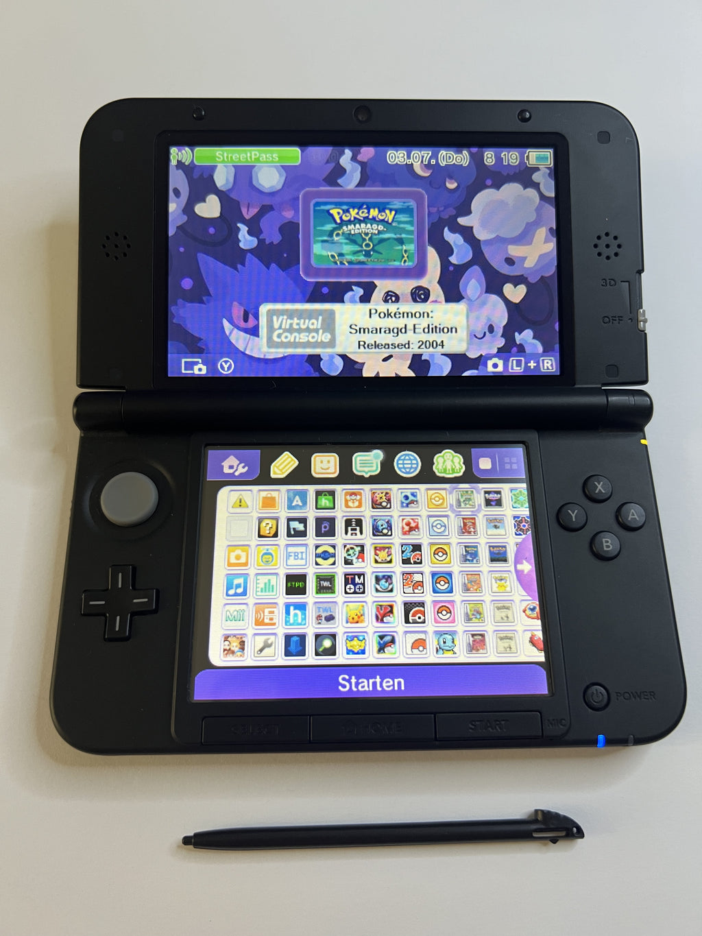 Nintendo 3DS XL Konsole schwarz mit 128GB, Pokemon Bank, Poke Mover & vielen Extras