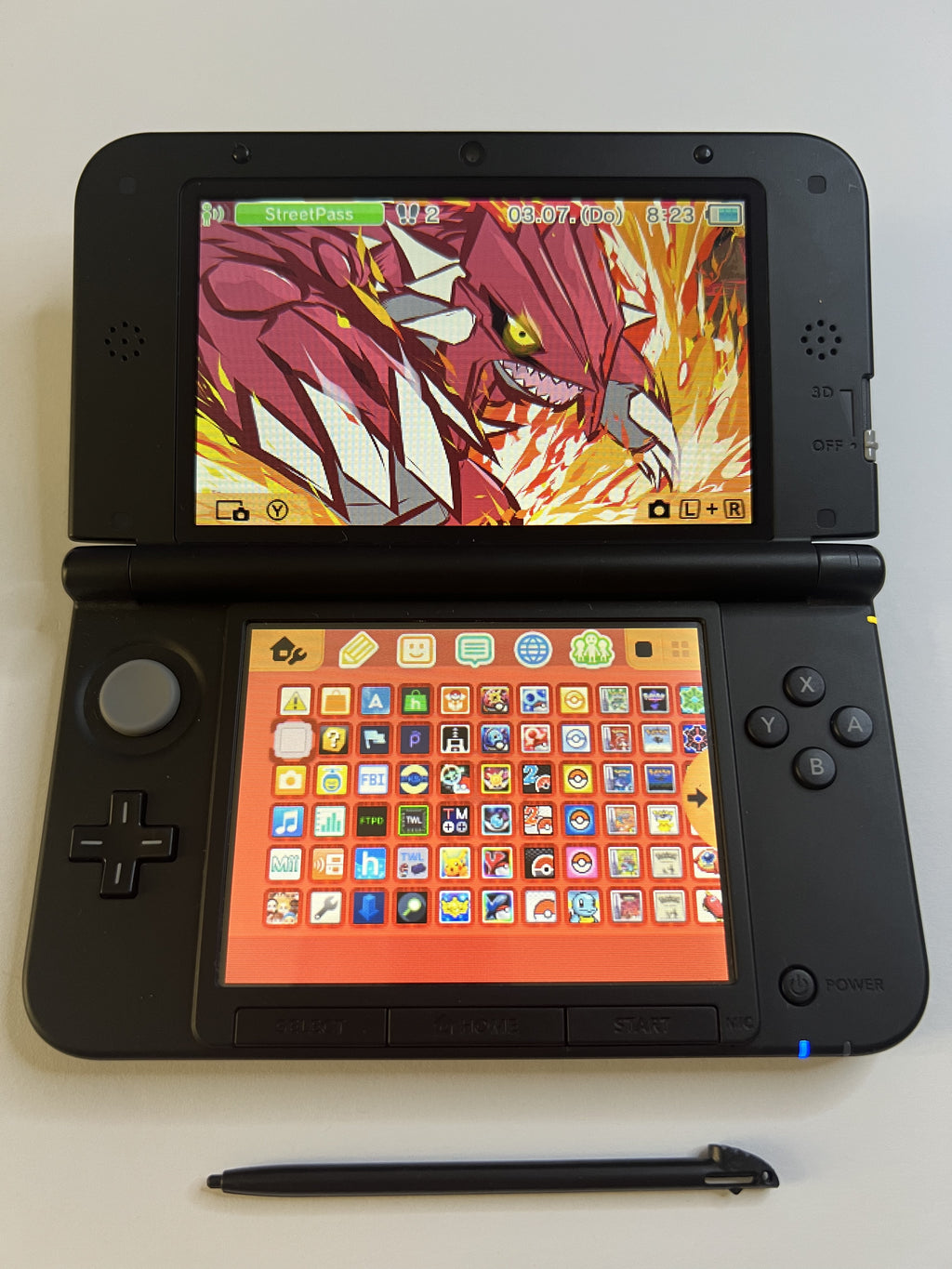 Nintendo 3DS XL Konsole rot CIB mit OVP, 128GB, Pokemon Bank, Poke Mover & vielen Extras