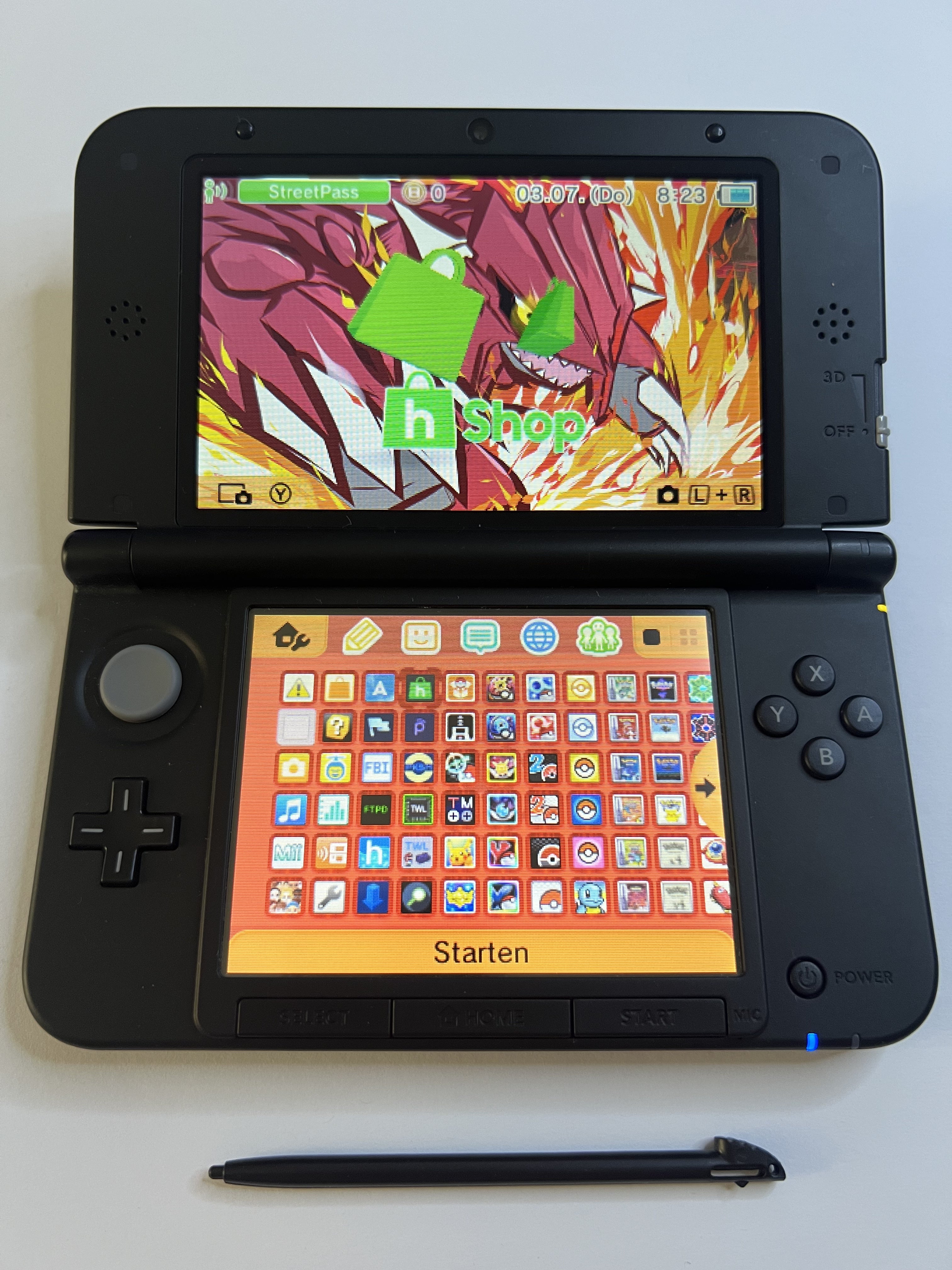 Nintendo 3DS XL Konsole rot CIB mit OVP, 128GB, Pokemon Bank, Poke Mover & vielen Extras