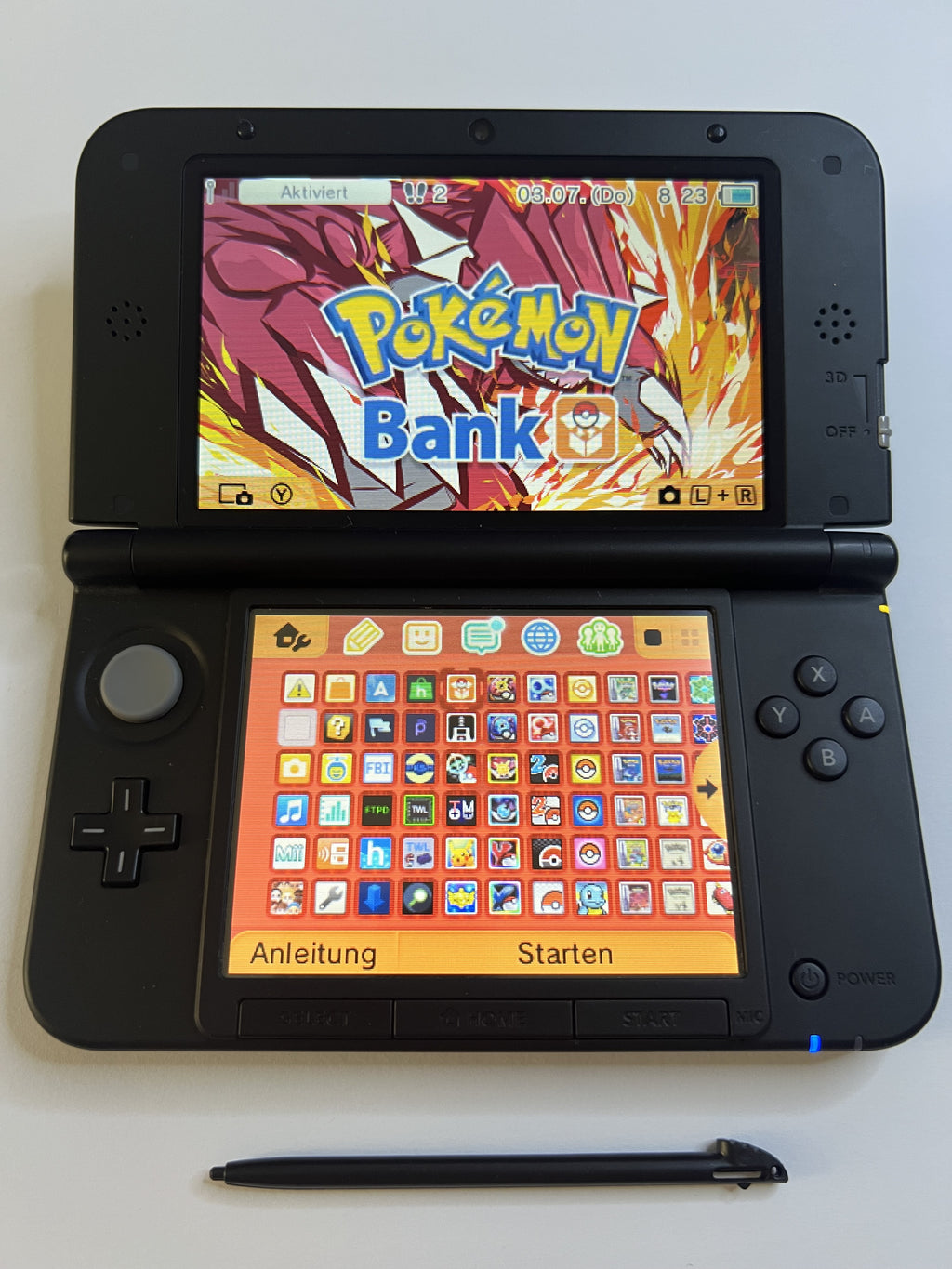 Nintendo 3DS XL Konsole rot CIB mit OVP, 128GB, Pokemon Bank, Poke Mover & vielen Extras