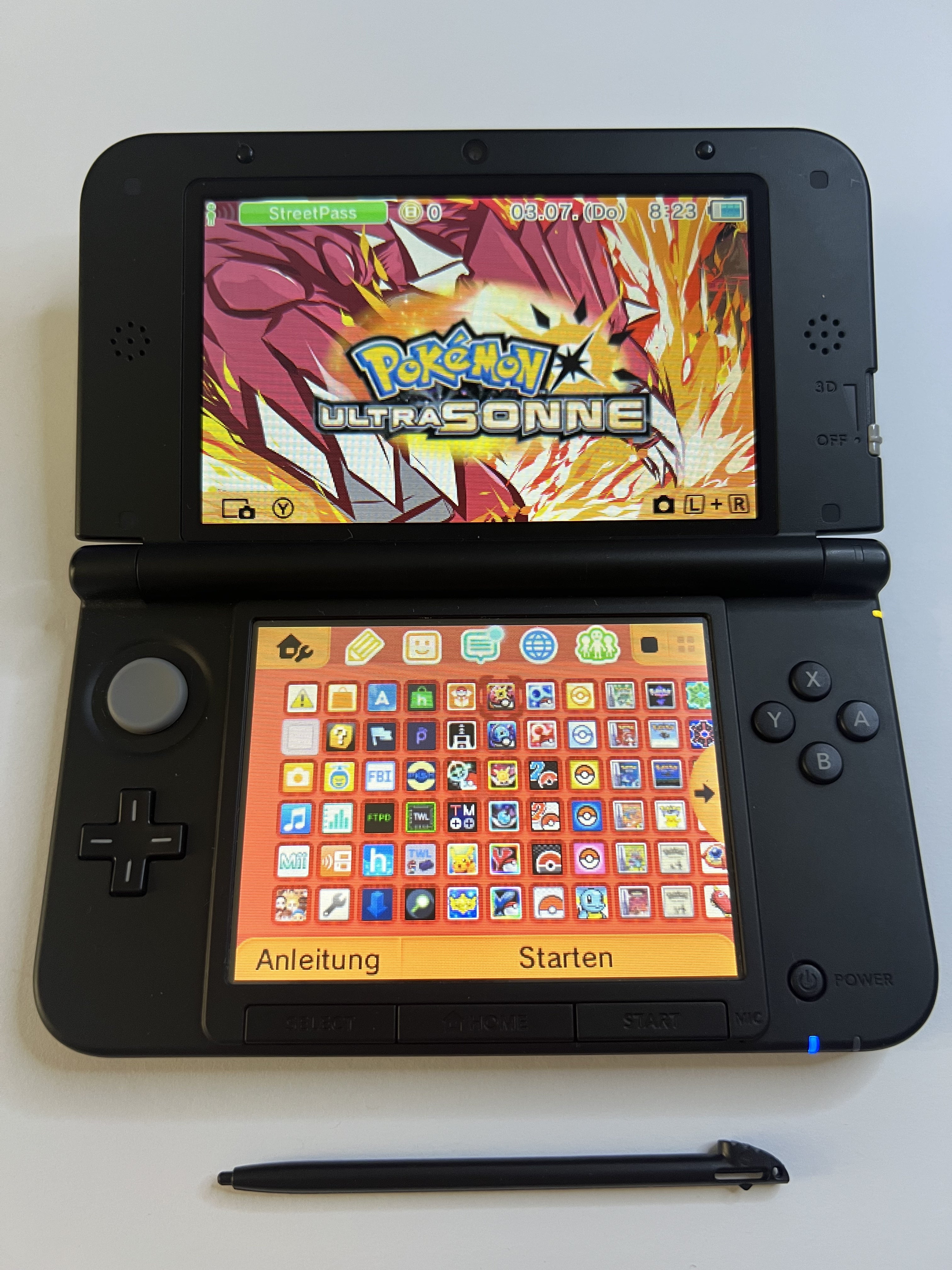 Nintendo 3DS XL Konsole rot CIB mit OVP, 128GB, Pokemon Bank, Poke Mover & vielen Extras
