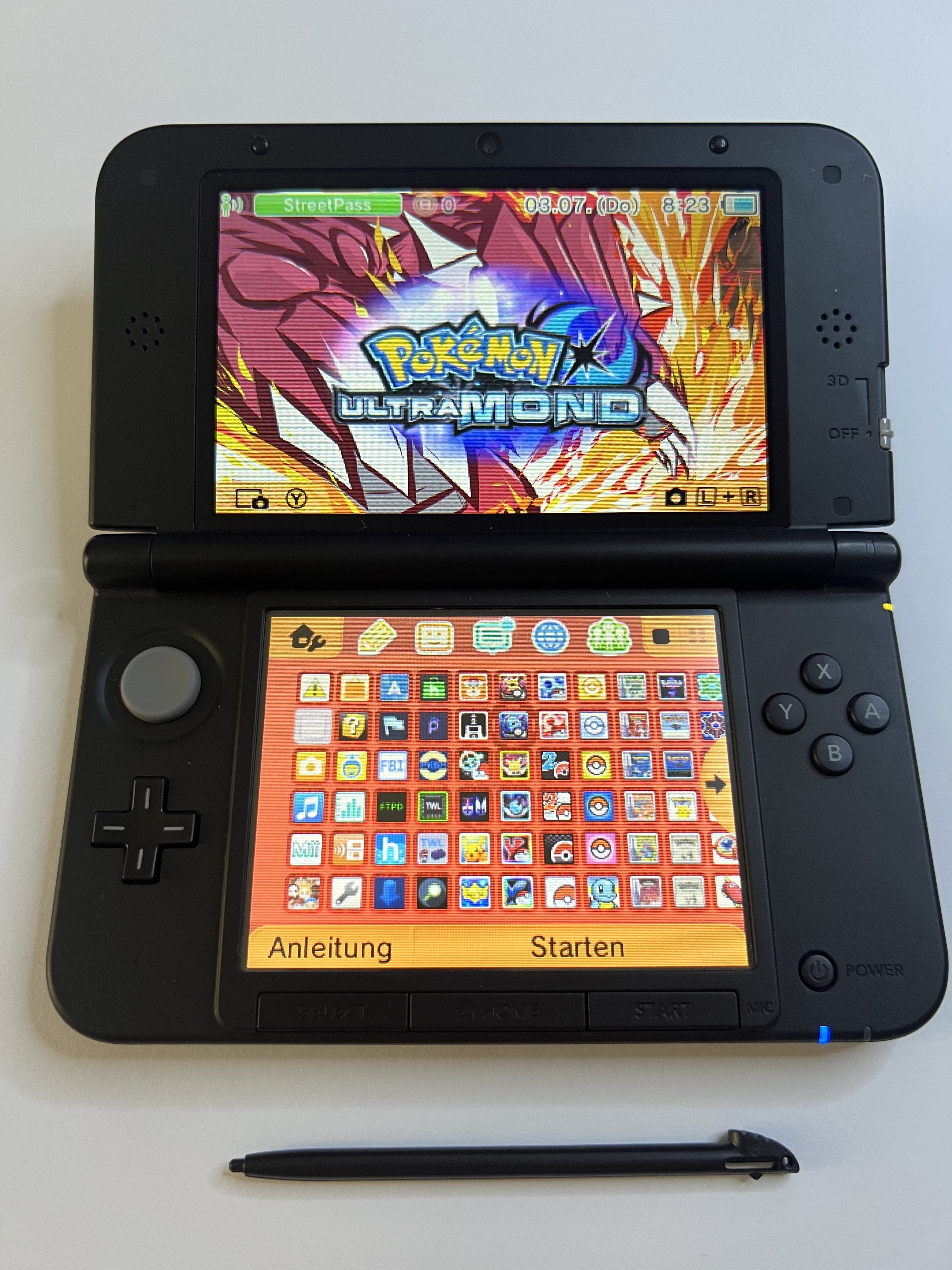 Nintendo 3DS XL Konsole rot CIB mit OVP, 128GB, Pokemon Bank, Poke Mover & vielen Extras
