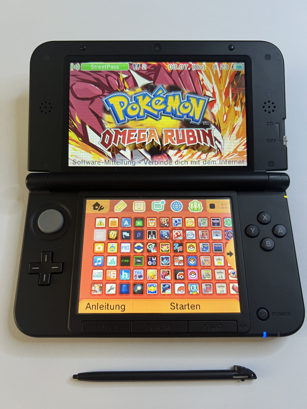 Nintendo 3DS XL Konsole rot CIB mit OVP, 128GB, Pokemon Bank, Poke Mover & vielen Extras