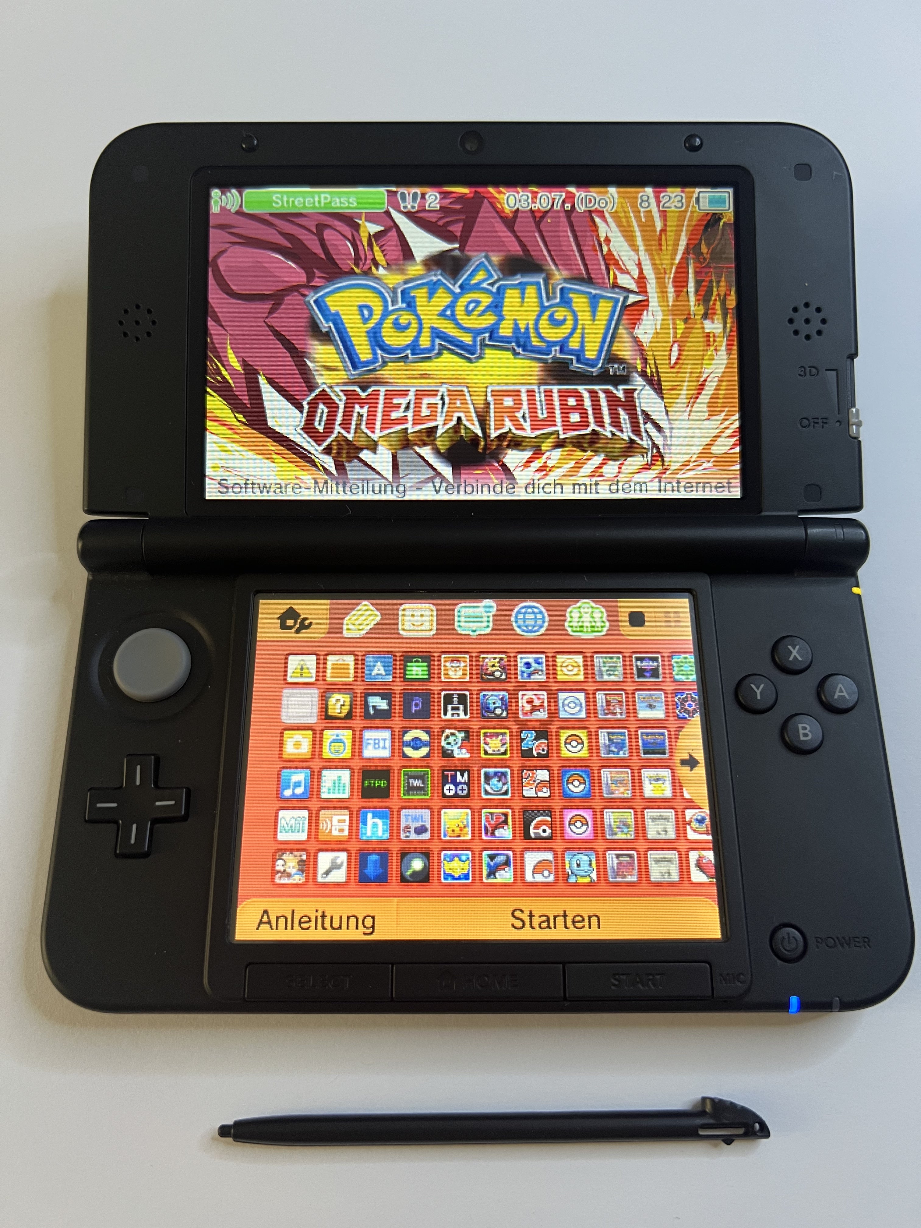 Nintendo 3DS XL Konsole rot CIB mit OVP, 128GB, Pokemon Bank, Poke Mover & vielen Extras
