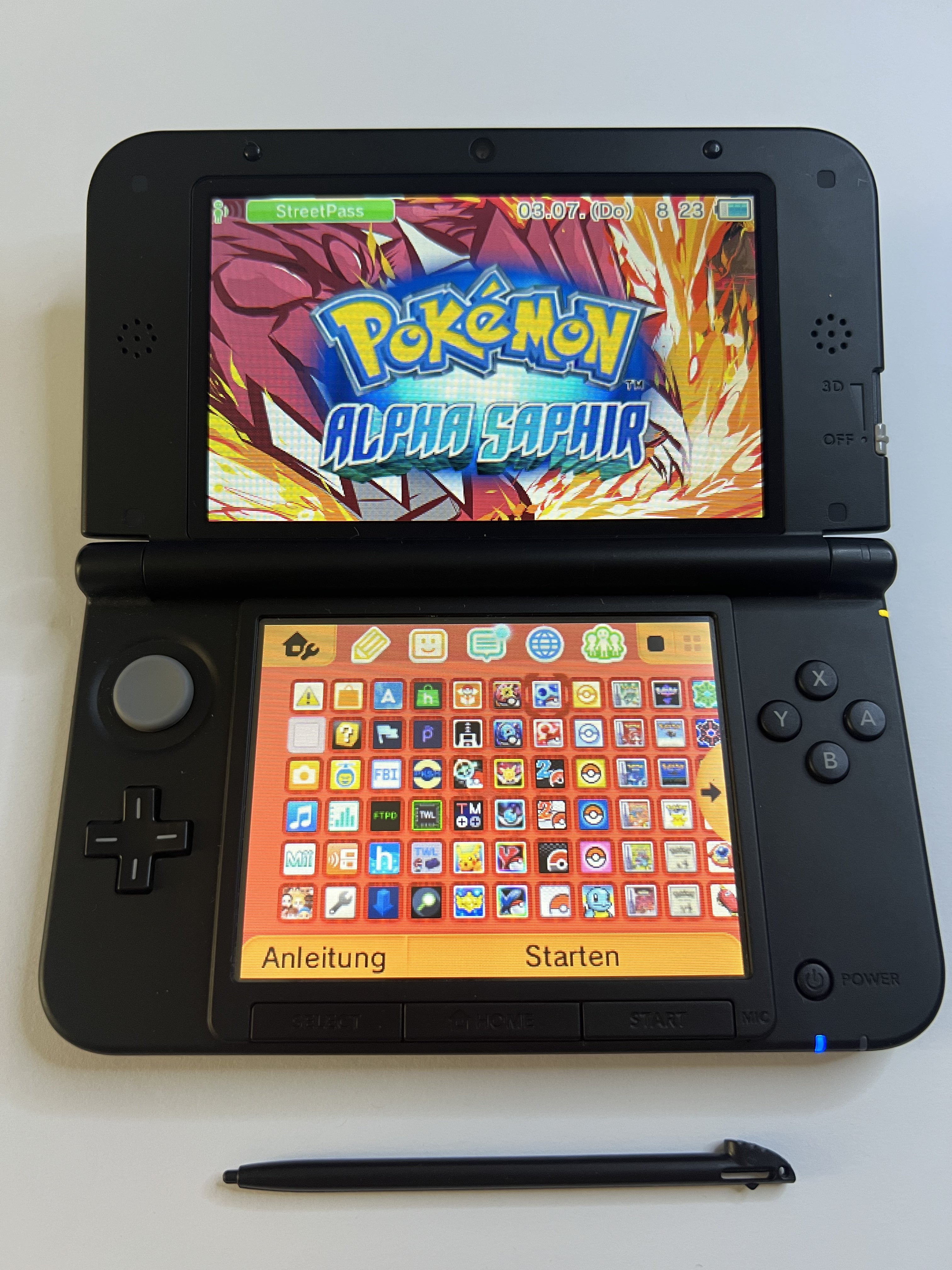 Nintendo 3DS XL Konsole rot CIB mit OVP, 128GB, Pokemon Bank, Poke Mover & vielen Extras