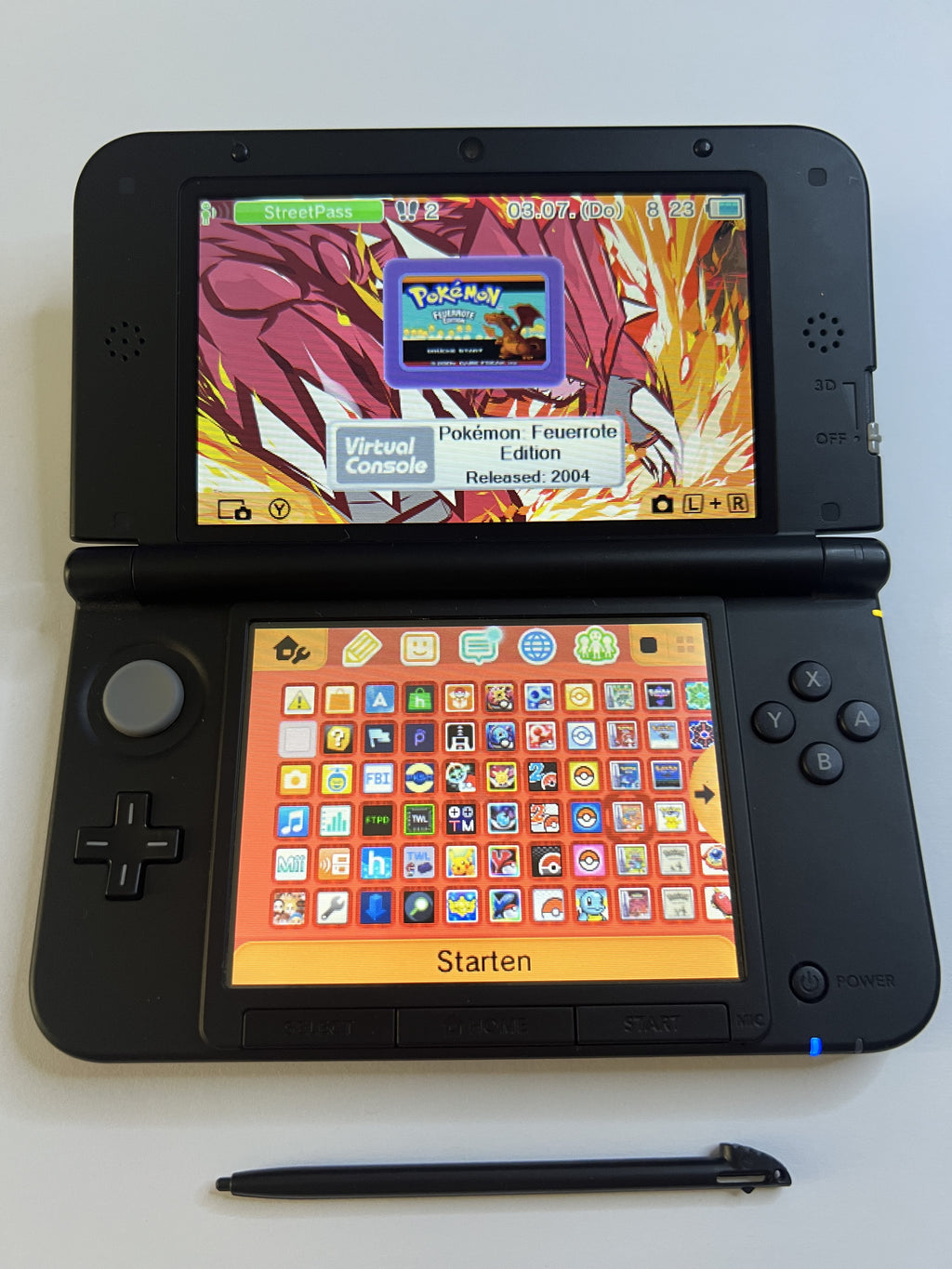 Nintendo 3DS XL Konsole rot CIB mit OVP, 128GB, Pokemon Bank, Poke Mover & vielen Extras