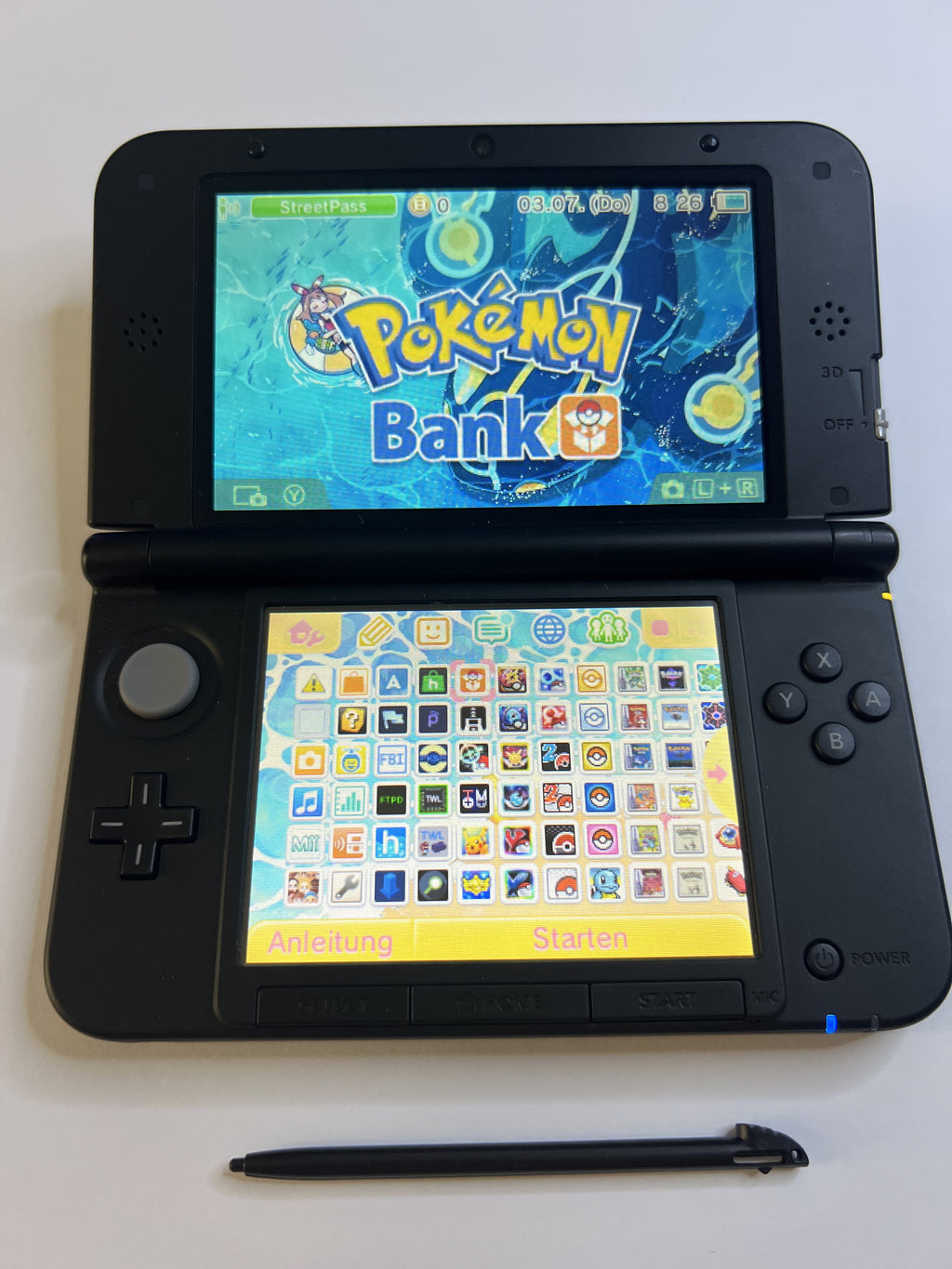 Nintendo 3DS XL Konsole in blau mit 128GB, Pokemon Bank, Poke Mover & vielen Extras