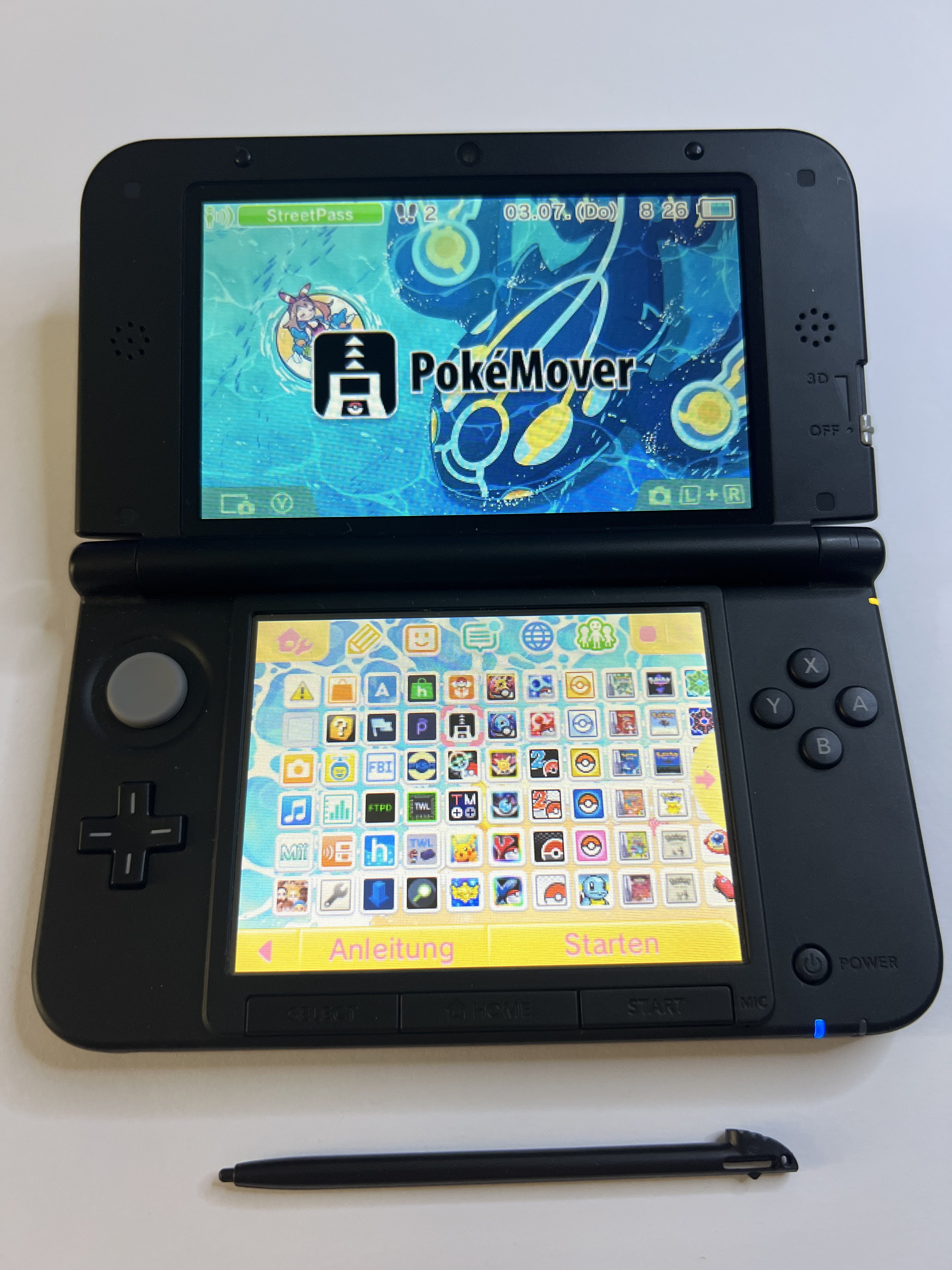 Nintendo 3DS XL Konsole in blau mit 128GB, Pokemon Bank, Poke Mover & vielen Extras