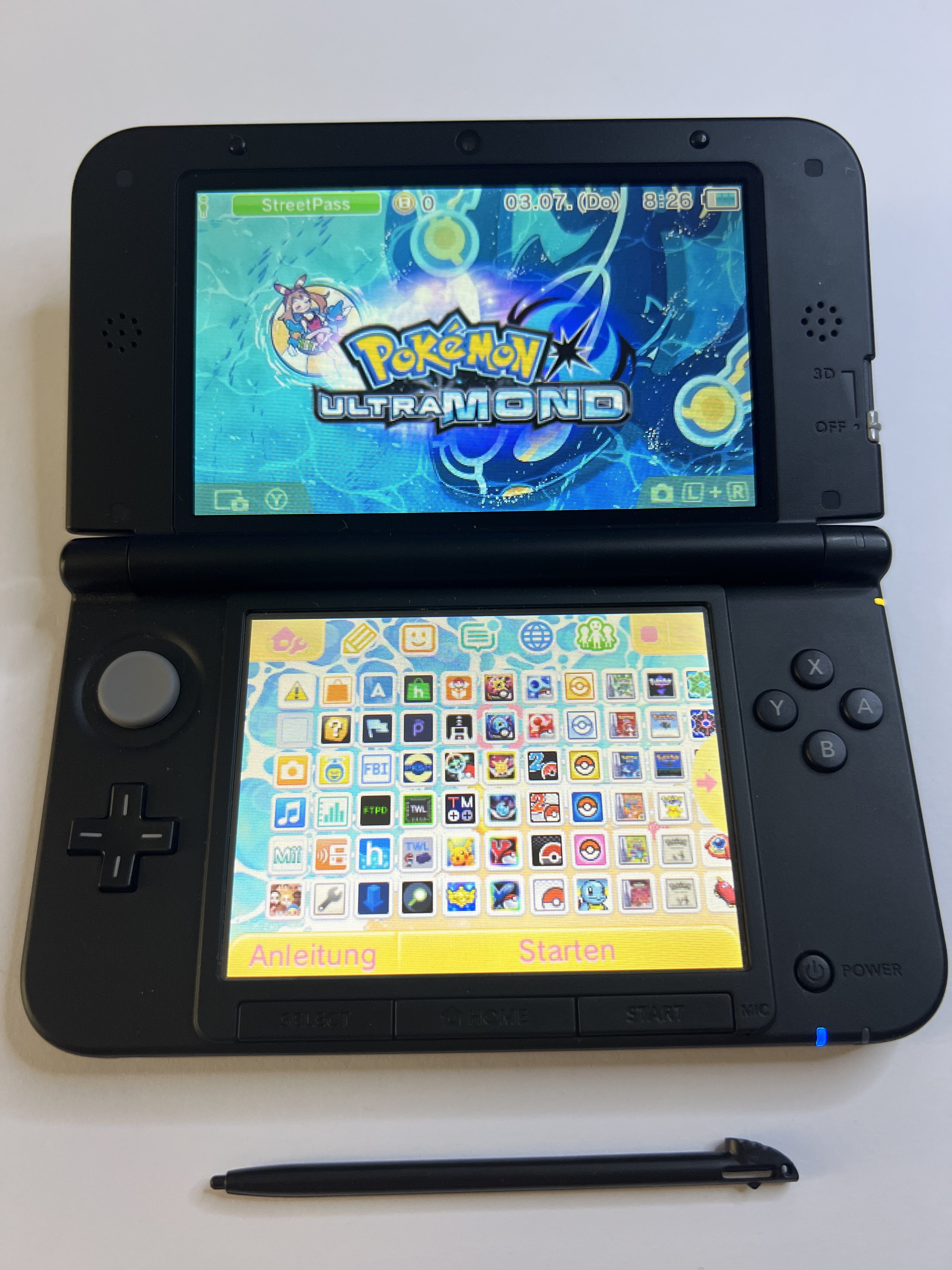 Nintendo 3DS XL Konsole in blau mit 128GB, Pokemon Bank, Poke Mover & vielen Extras