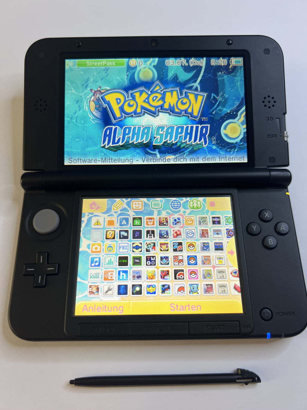 Nintendo 3DS XL Konsole in blau mit 128GB, Pokemon Bank, Poke Mover & vielen Extras