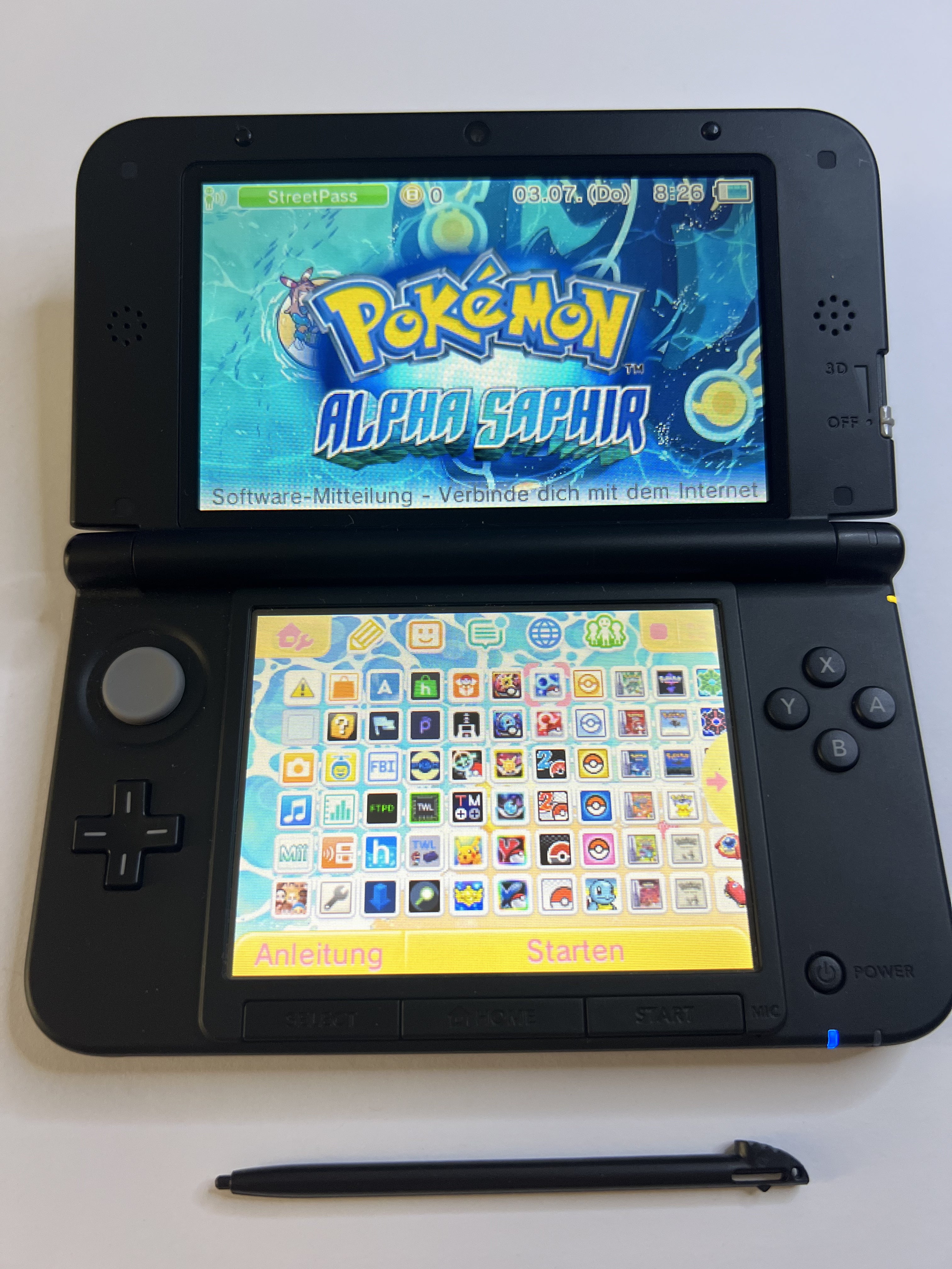 Nintendo 3DS XL Konsole in blau mit 128GB, Pokemon Bank, Poke Mover & vielen Extras