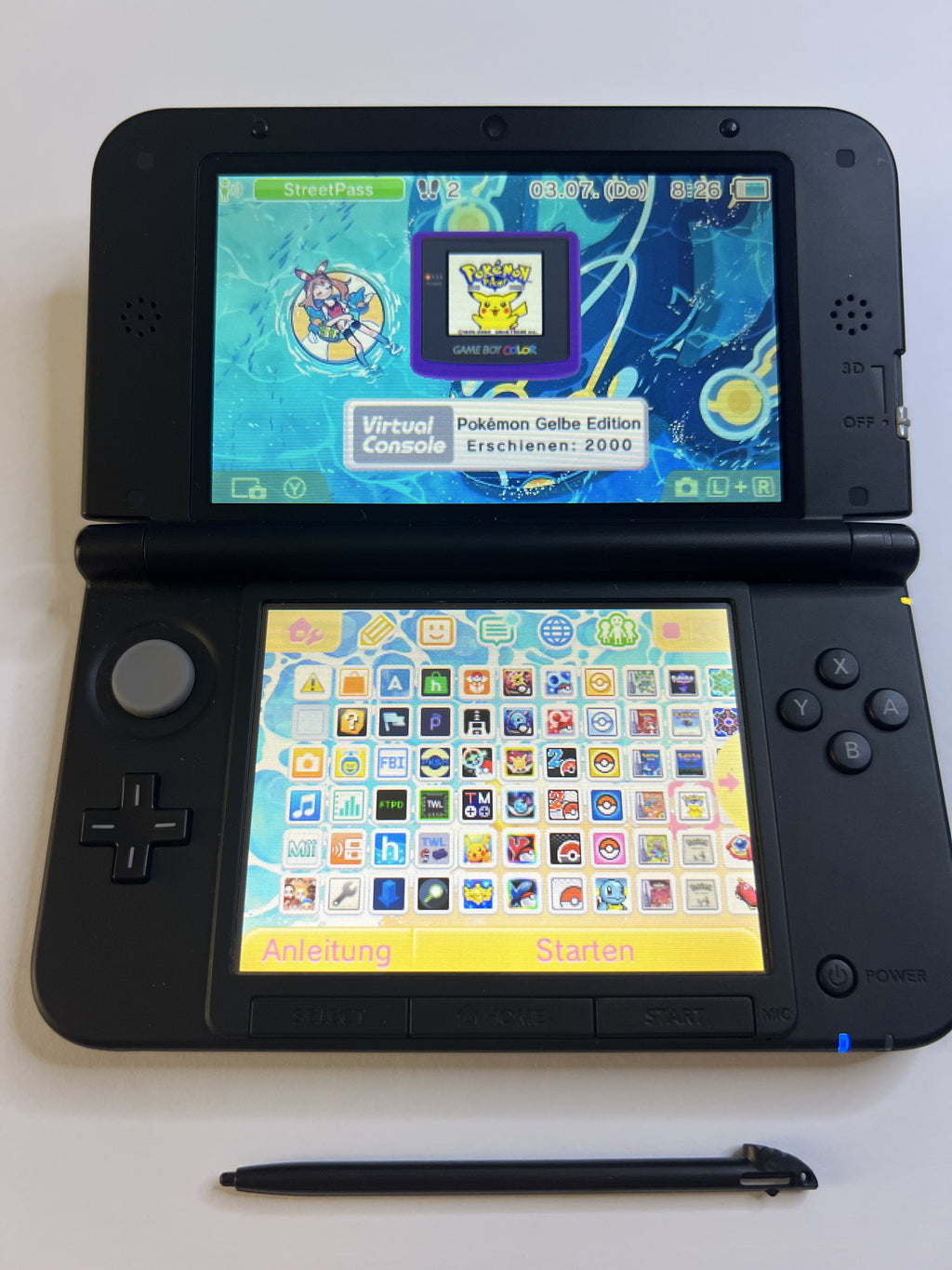Nintendo 3DS XL Konsole in blau mit 128GB, Pokemon Bank, Poke Mover & vielen Extras
