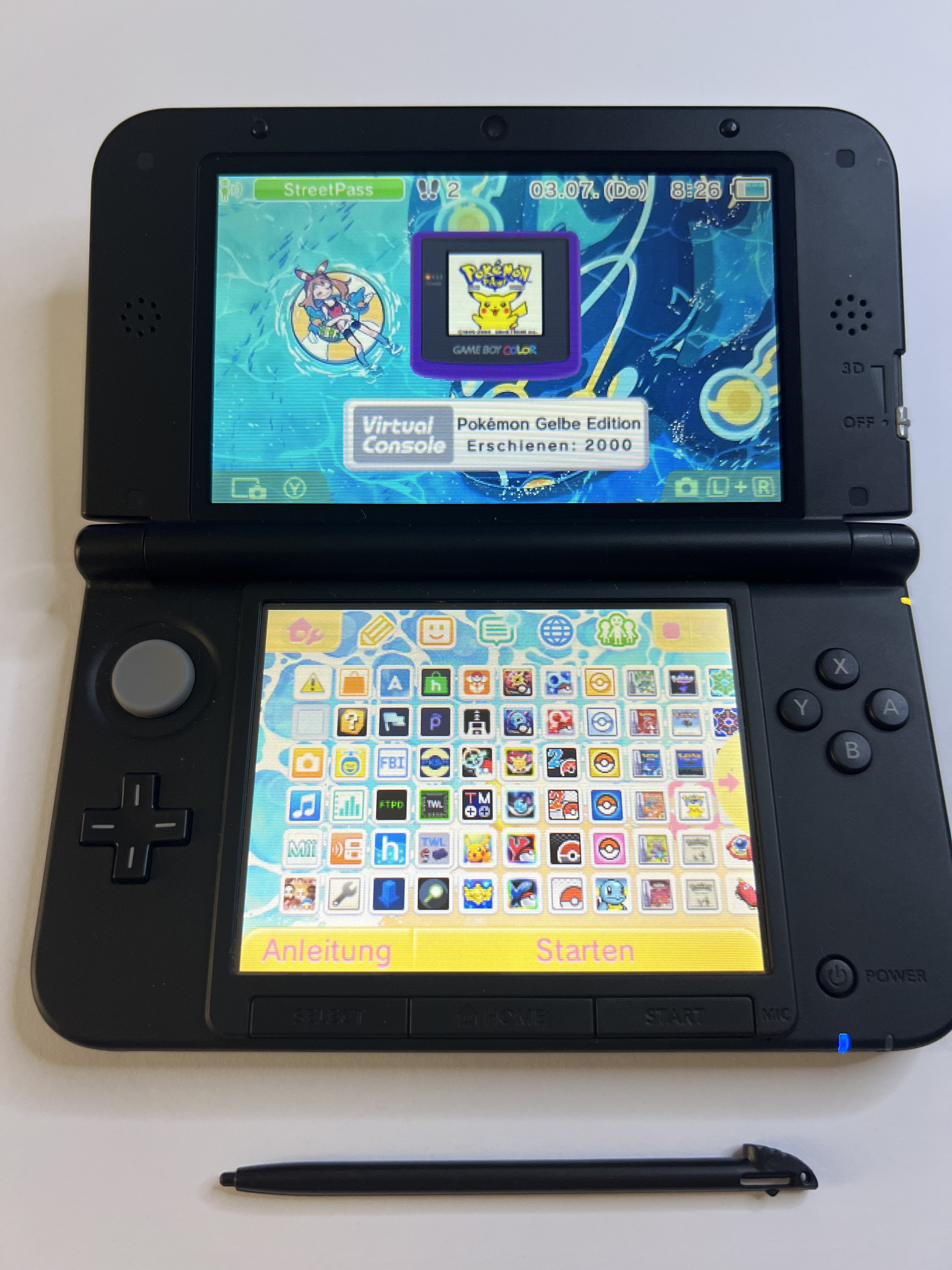 Nintendo 3DS XL Konsole in blau mit 128GB, Pokemon Bank, Poke Mover & vielen Extras