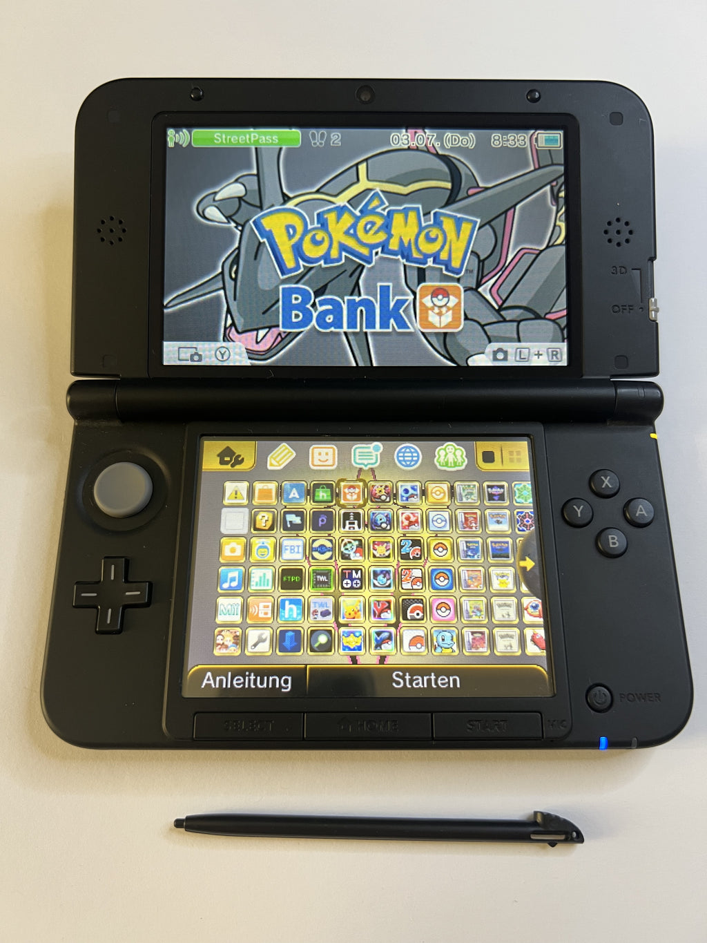 Nintendo 3DS XL Konsole schwarz mit 128GB, Pokemon Bank, Poke Mover & vielen Extras