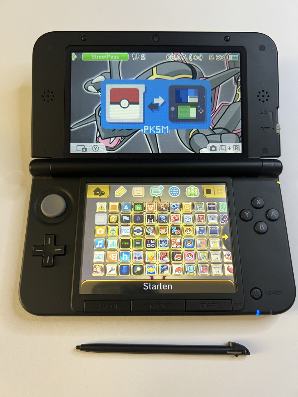 Nintendo 3DS XL Konsole schwarz mit 128GB, Pokemon Bank, Poke Mover & vielen Extras