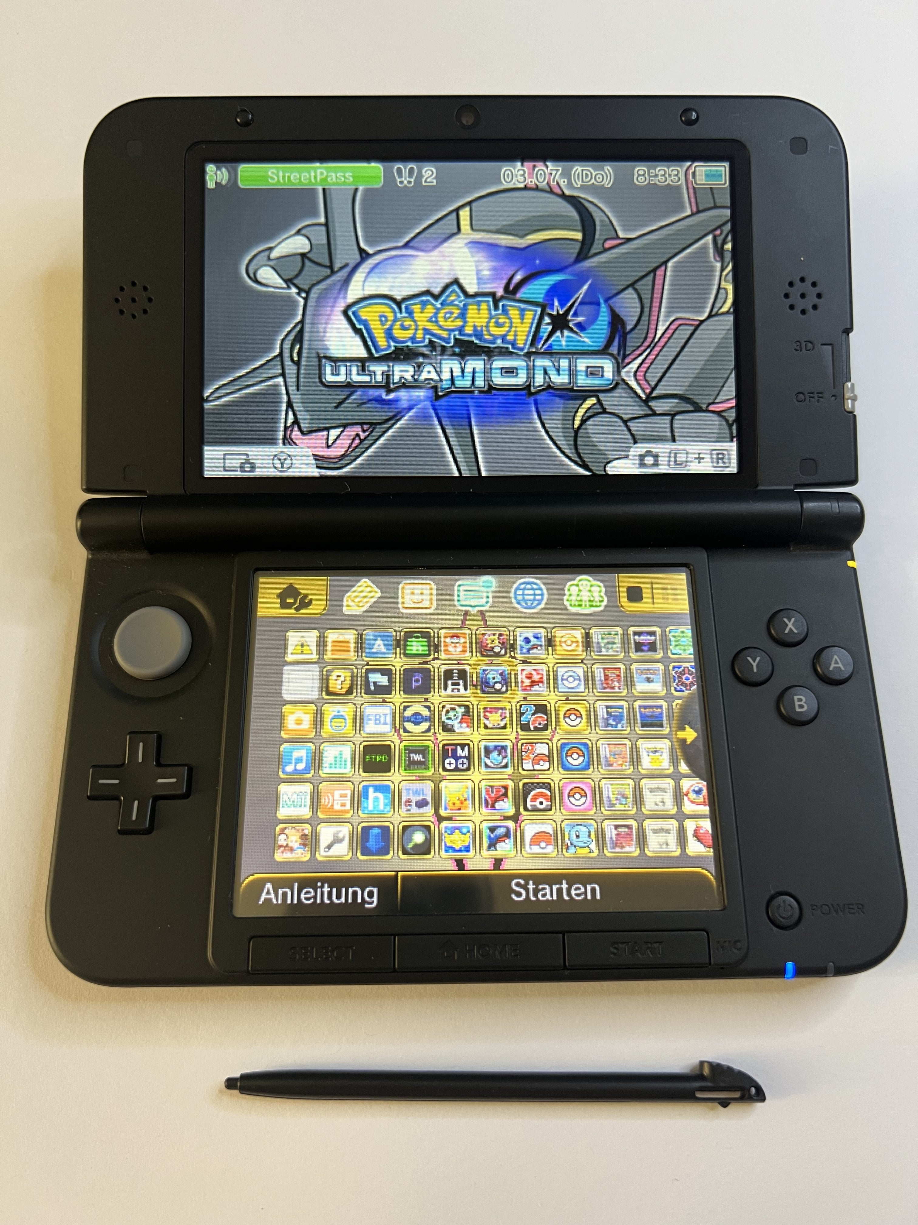 Nintendo 3DS XL Konsole silber mit 128GB, Pokemon Bank, Poke Mover & vielen Extras