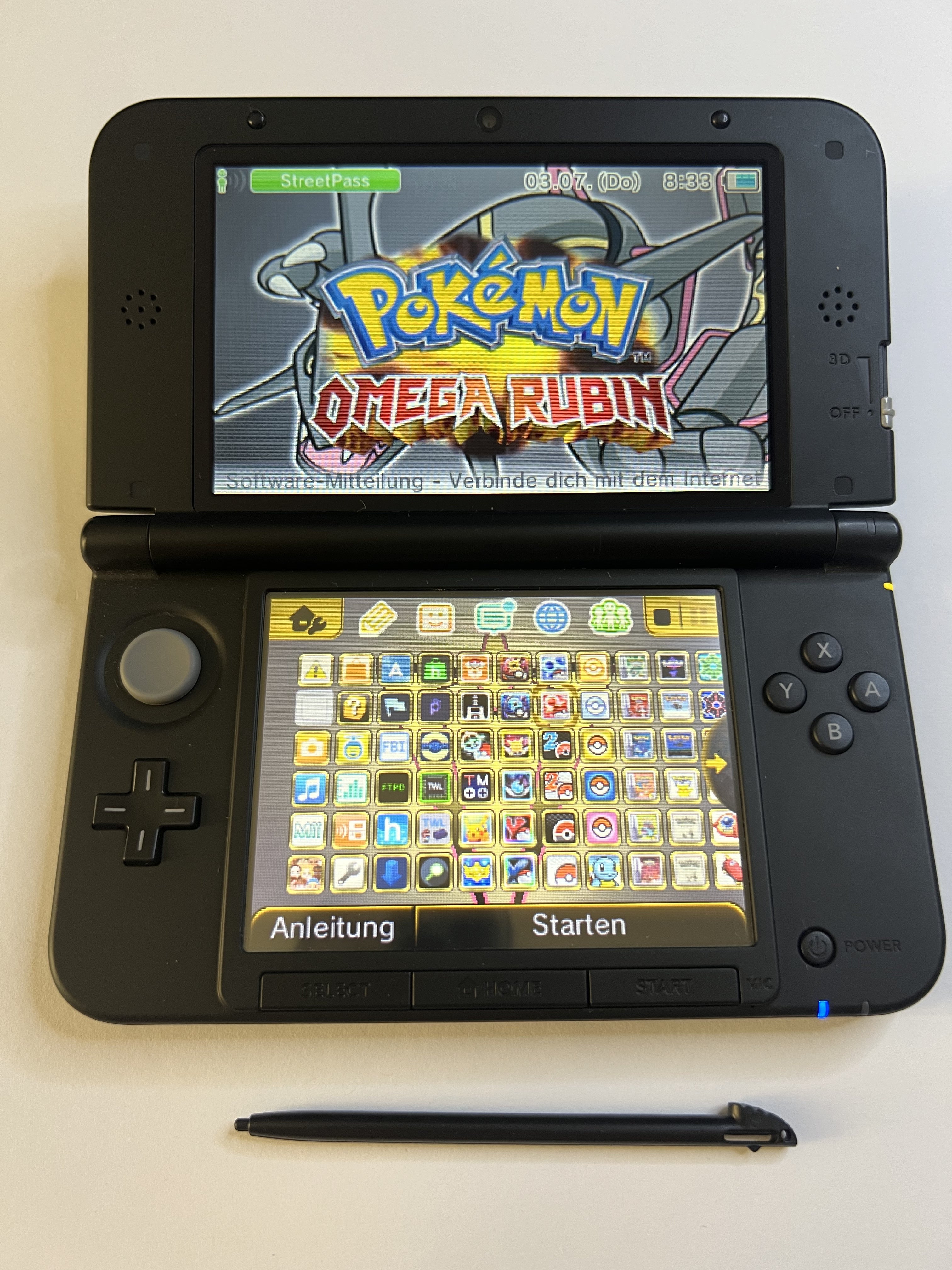 Nintendo 3DS XL Konsole schwarz mit 128GB, Pokemon Bank, Poke Mover & vielen Extras