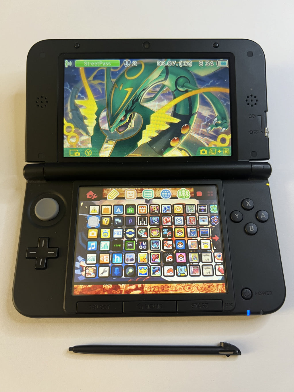 Nintendo 3DS XL Konsole silber in OVP CIB mit 128GB, Pokemon Bank, Poke Mover & vielen Extras