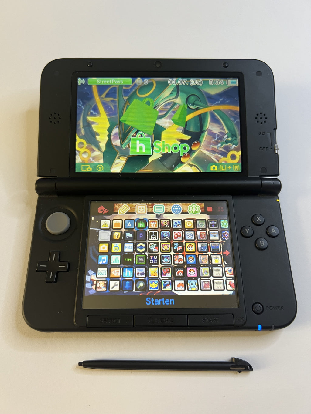 Nintendo 3DS XL Konsole silber in OVP mit 128GB, Pokemon Bank, Poke Mover & vielen Extras