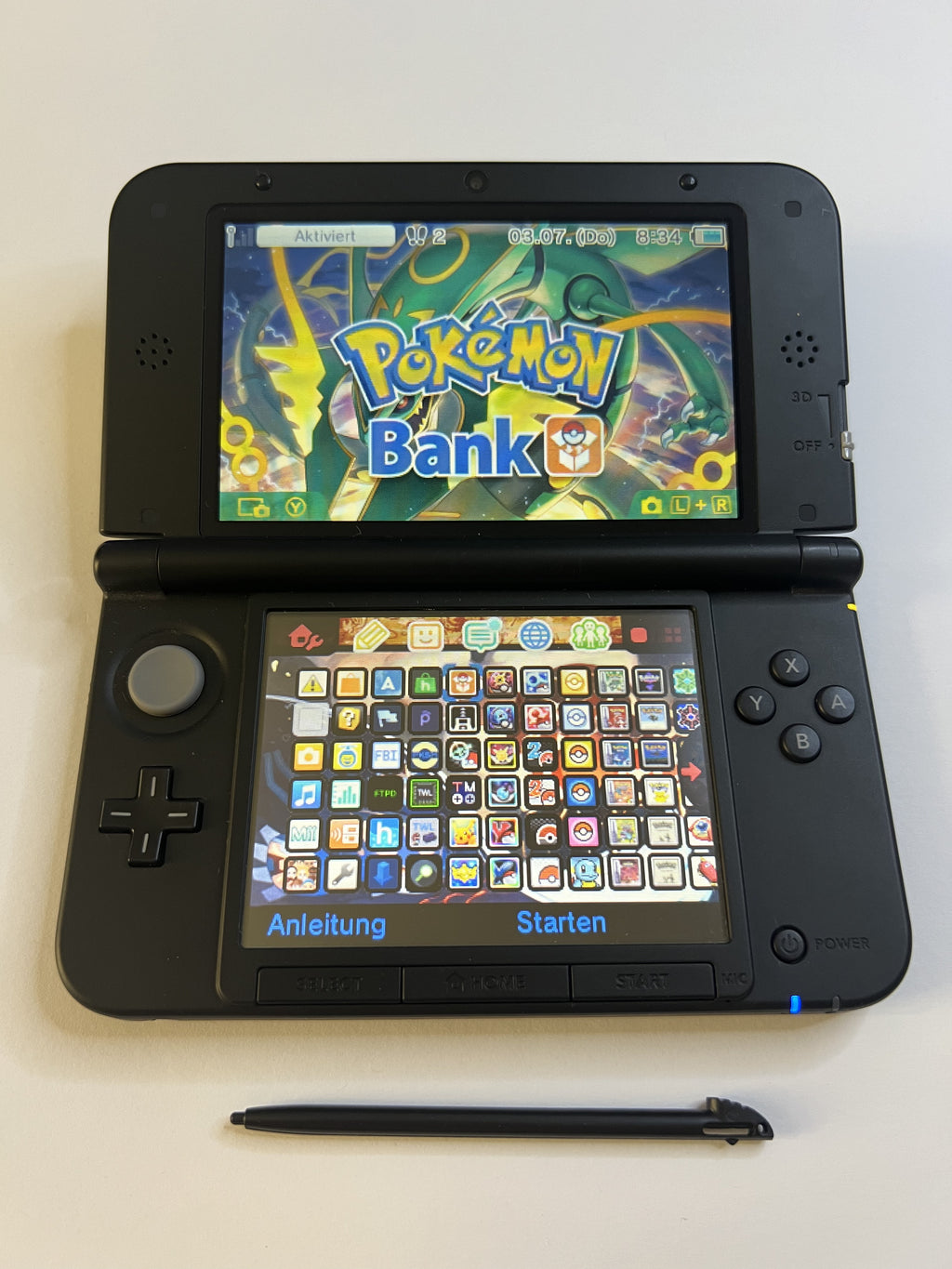 Nintendo 3DS XL Konsole silber in OVP mit 128GB, Pokemon Bank, Poke Mover & vielen Extras