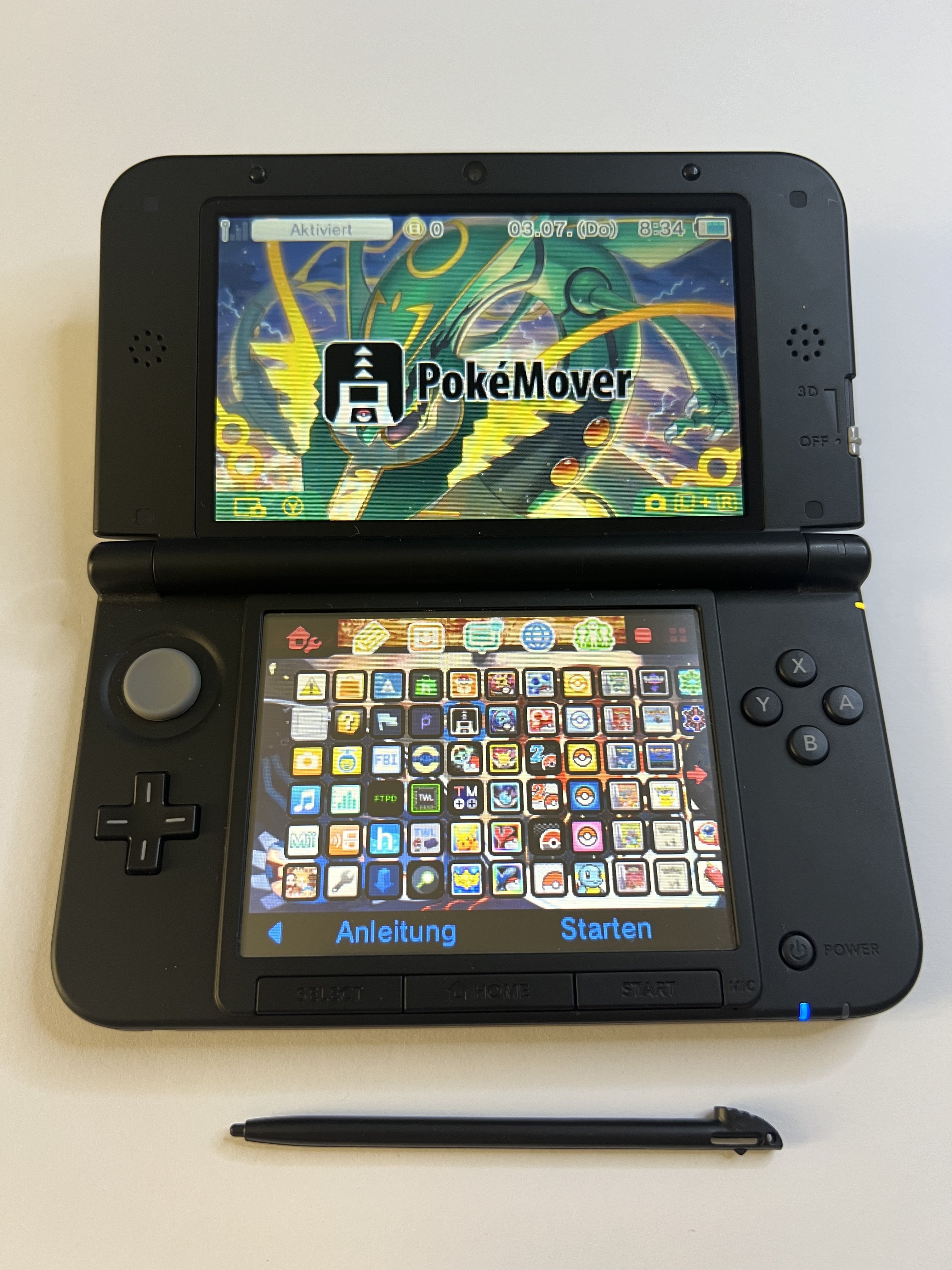 Nintendo 3DS XL Konsole in schwarz mit 128GB, Pokemon Bank, Poke Mover & vielen Extras