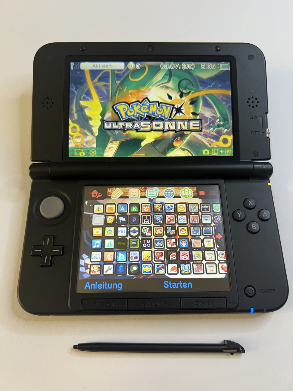 Nintendo 3DS XL Konsole silber in OVP mit 128GB, Pokemon Bank, Poke Mover & vielen Extras