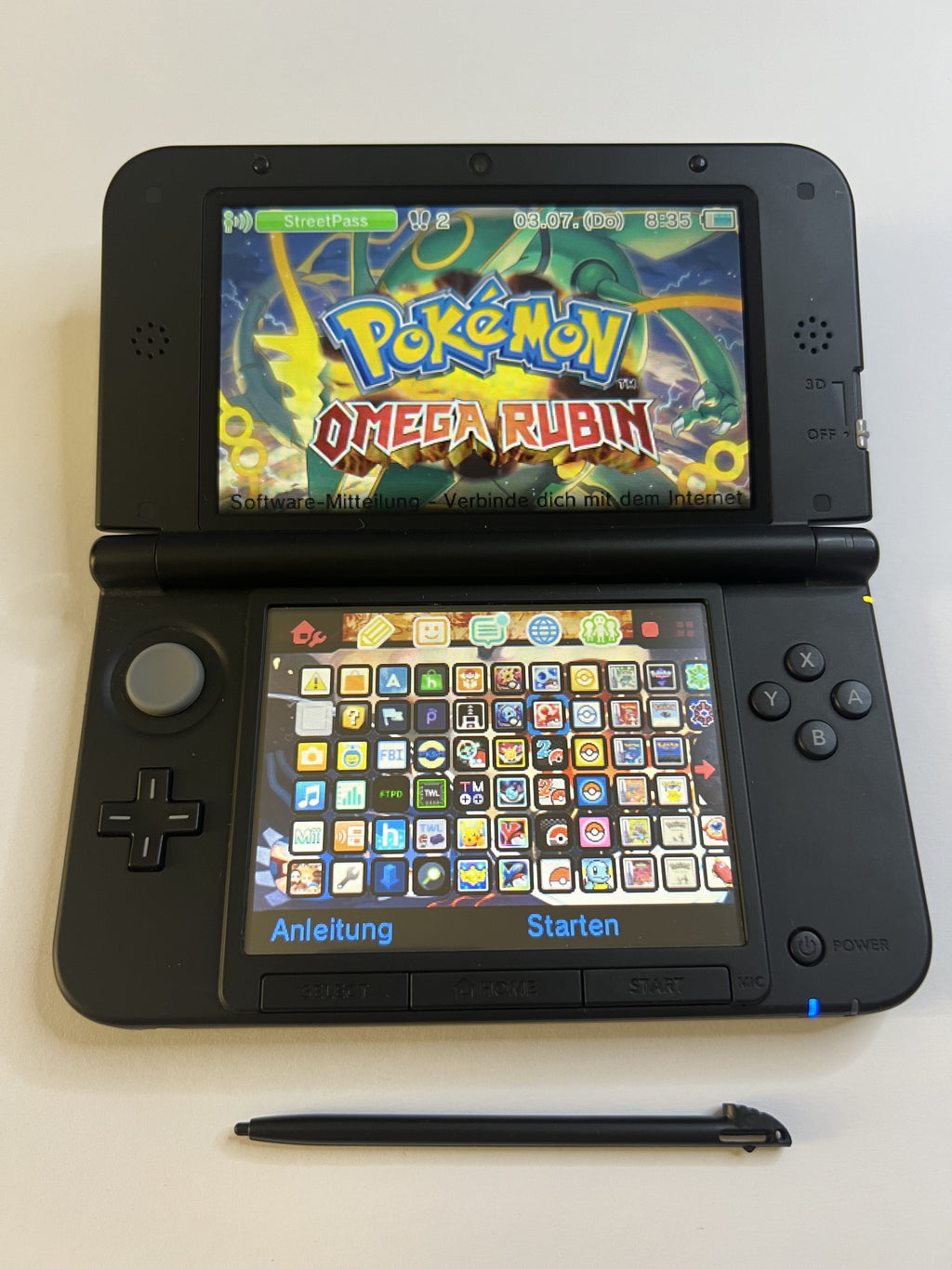 Nintendo 3DS XL Konsole silber in OVP mit 128GB, Pokemon Bank, Poke Mover & vielen Extras
