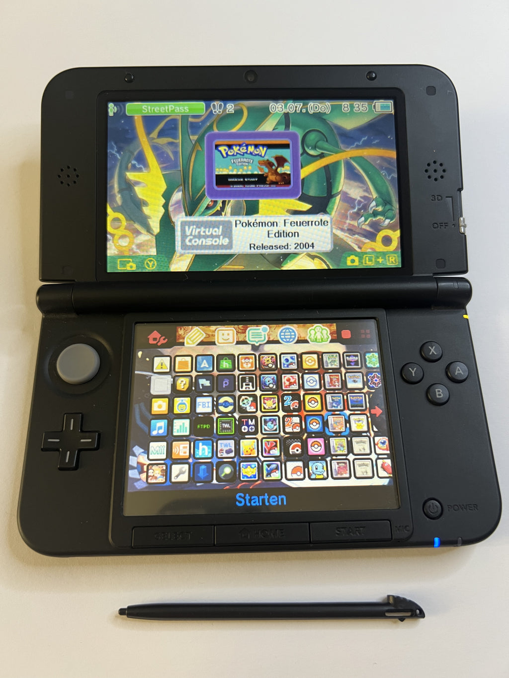 Nintendo 3DS XL Konsole silber in OVP CIB mit 128GB, Pokemon Bank, Poke Mover & vielen Extras