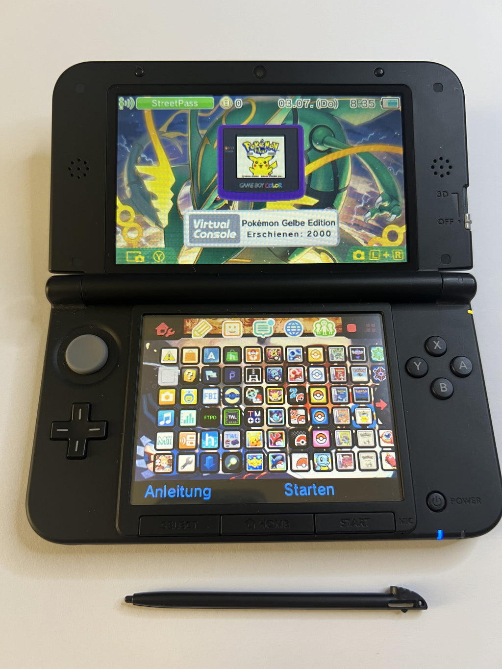 Nintendo 3DS XL Konsole in schwarz mit 128GB, Pokemon Bank, Poke Mover & vielen Extras