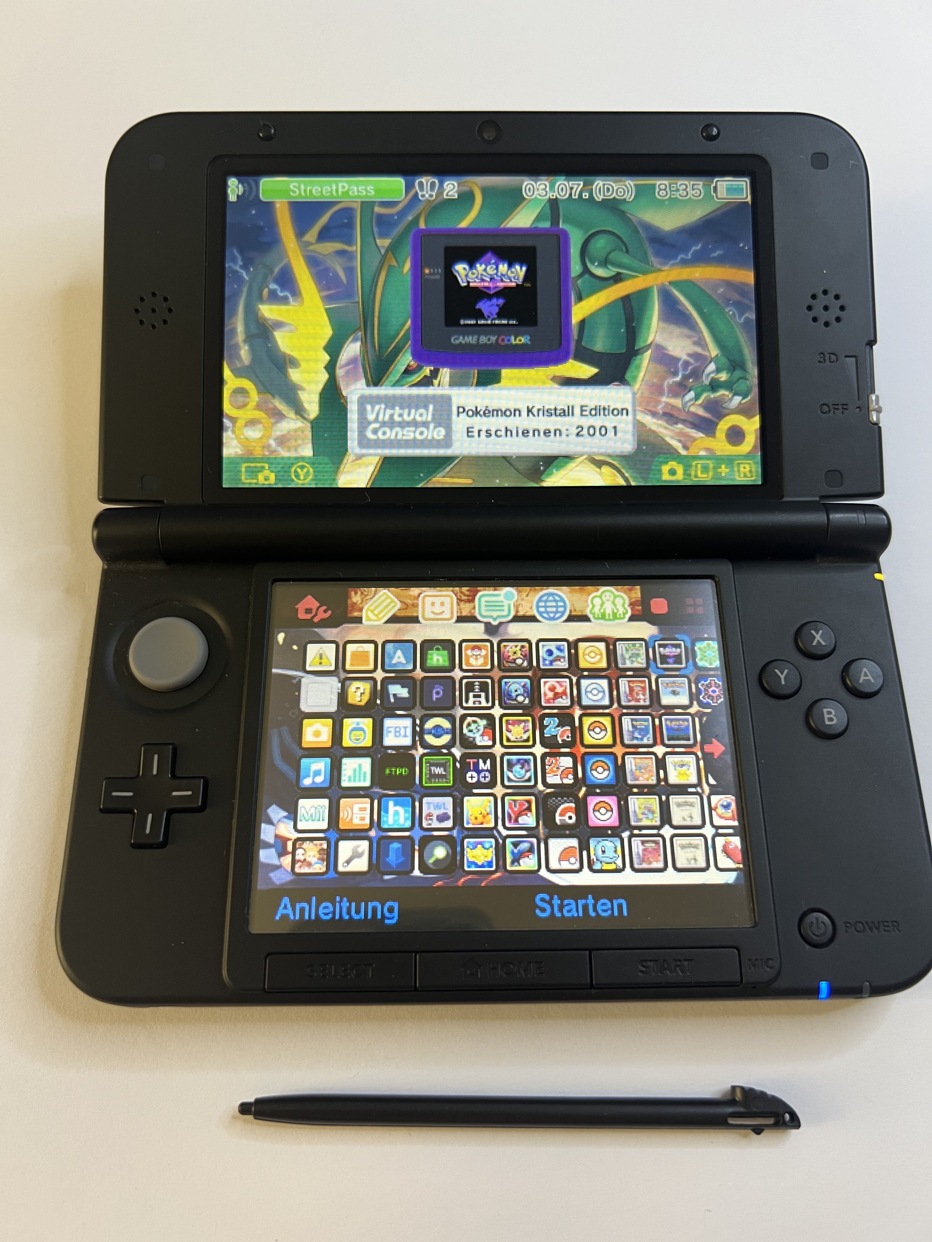 Nintendo 3DS XL Konsole silber in OVP CIB mit 128GB, Pokemon Bank, Poke Mover & vielen Extras