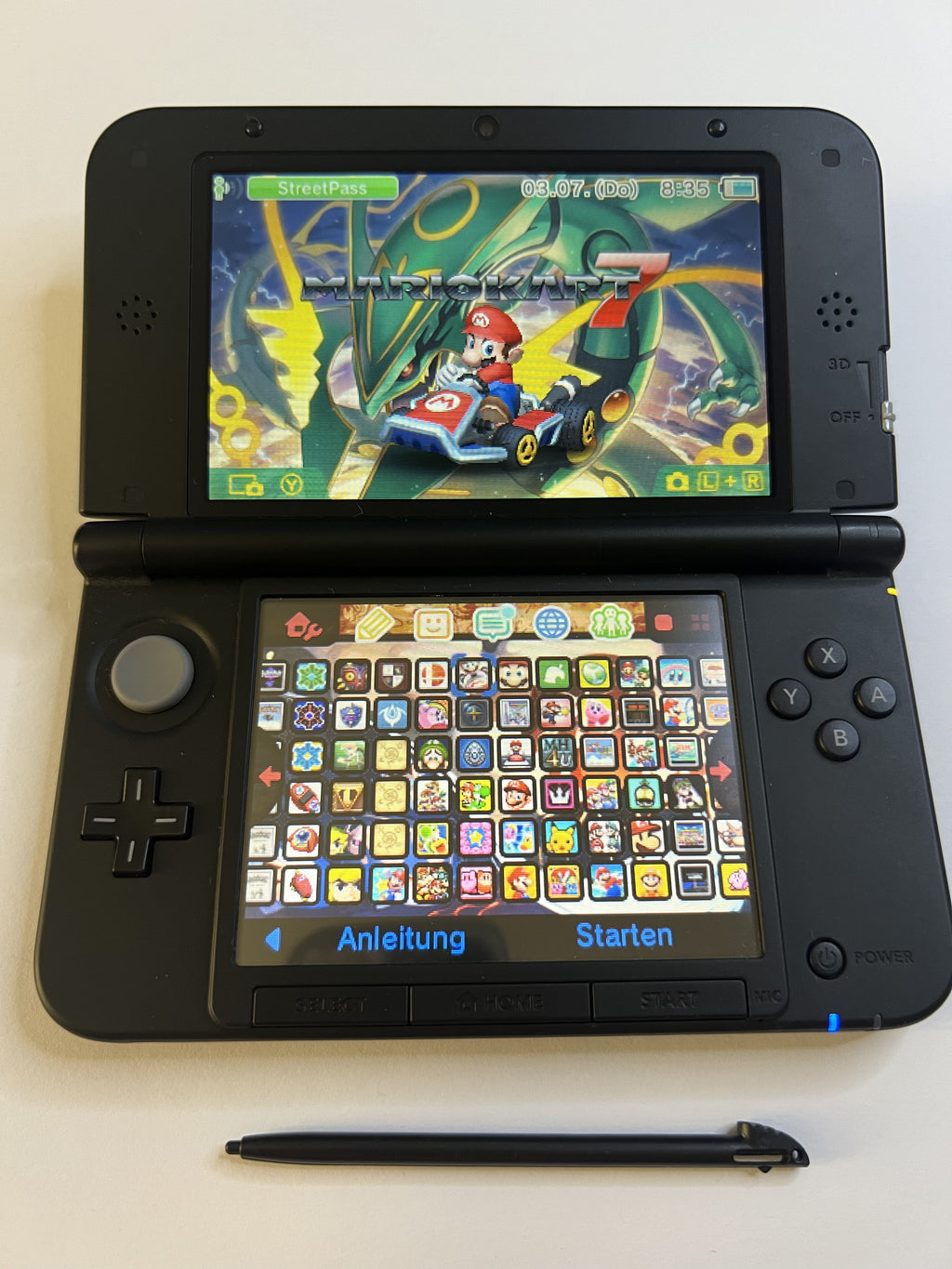 Nintendo 3DS XL Konsole silber in OVP mit 128GB, Pokemon Bank, Poke Mover & vielen Extras