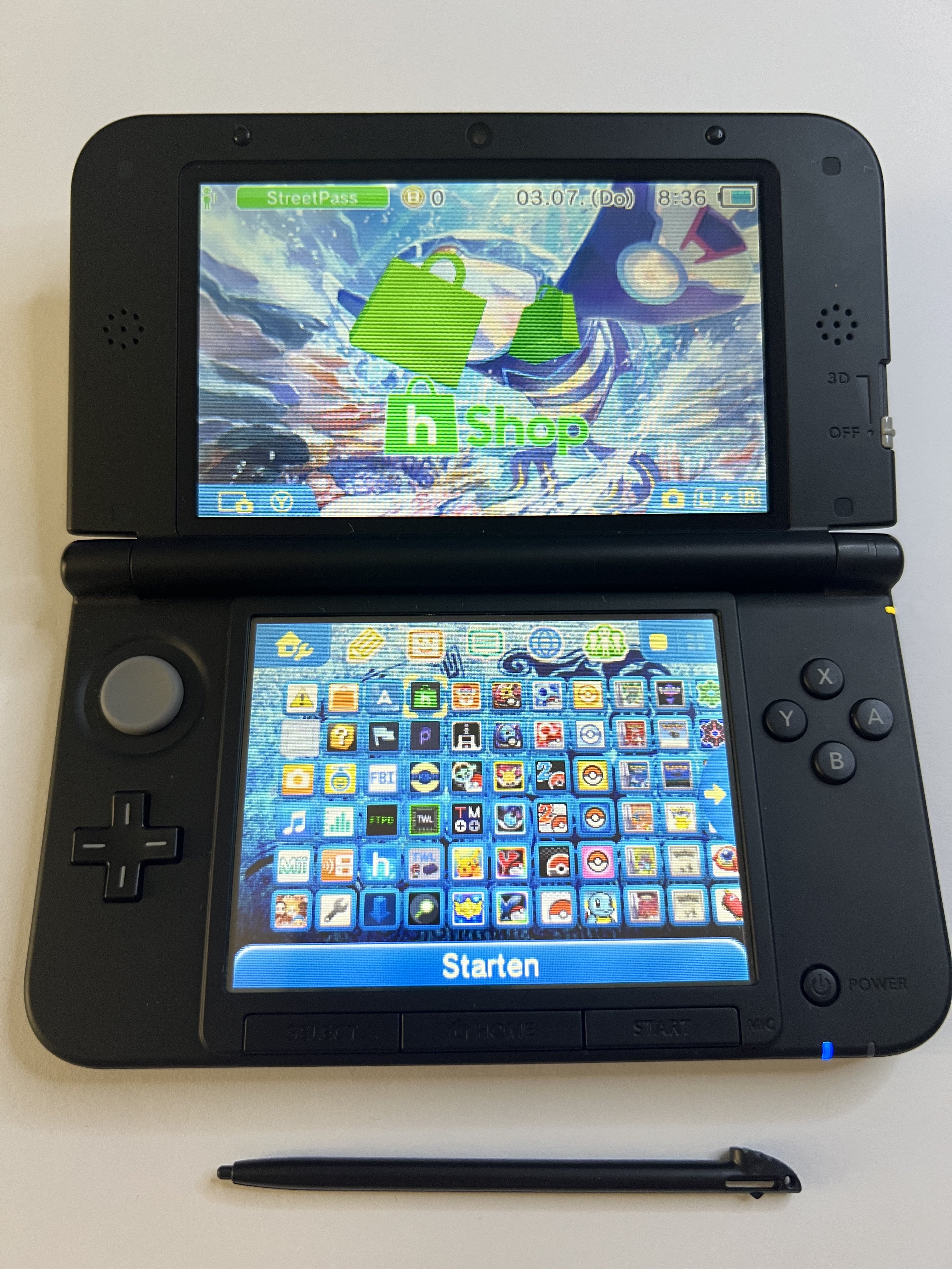 Nintendo 3DS XL Konsole in blau mit 128GB, Pokemon Bank, Poke Mover & vielen Extras