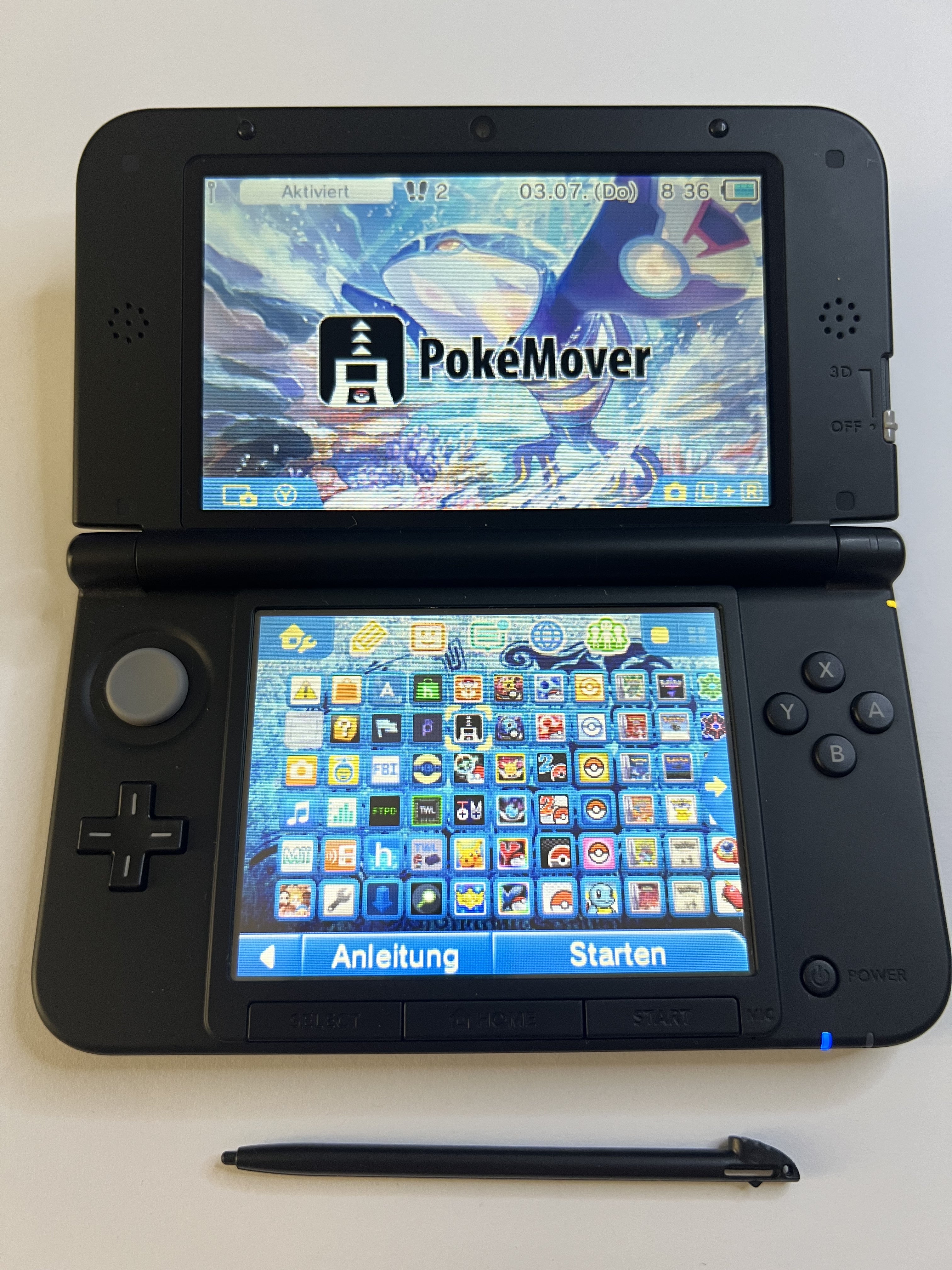 Nintendo 3DS XL Konsole in blau mit 128GB, Pokemon Bank, Poke Mover & vielen Extras