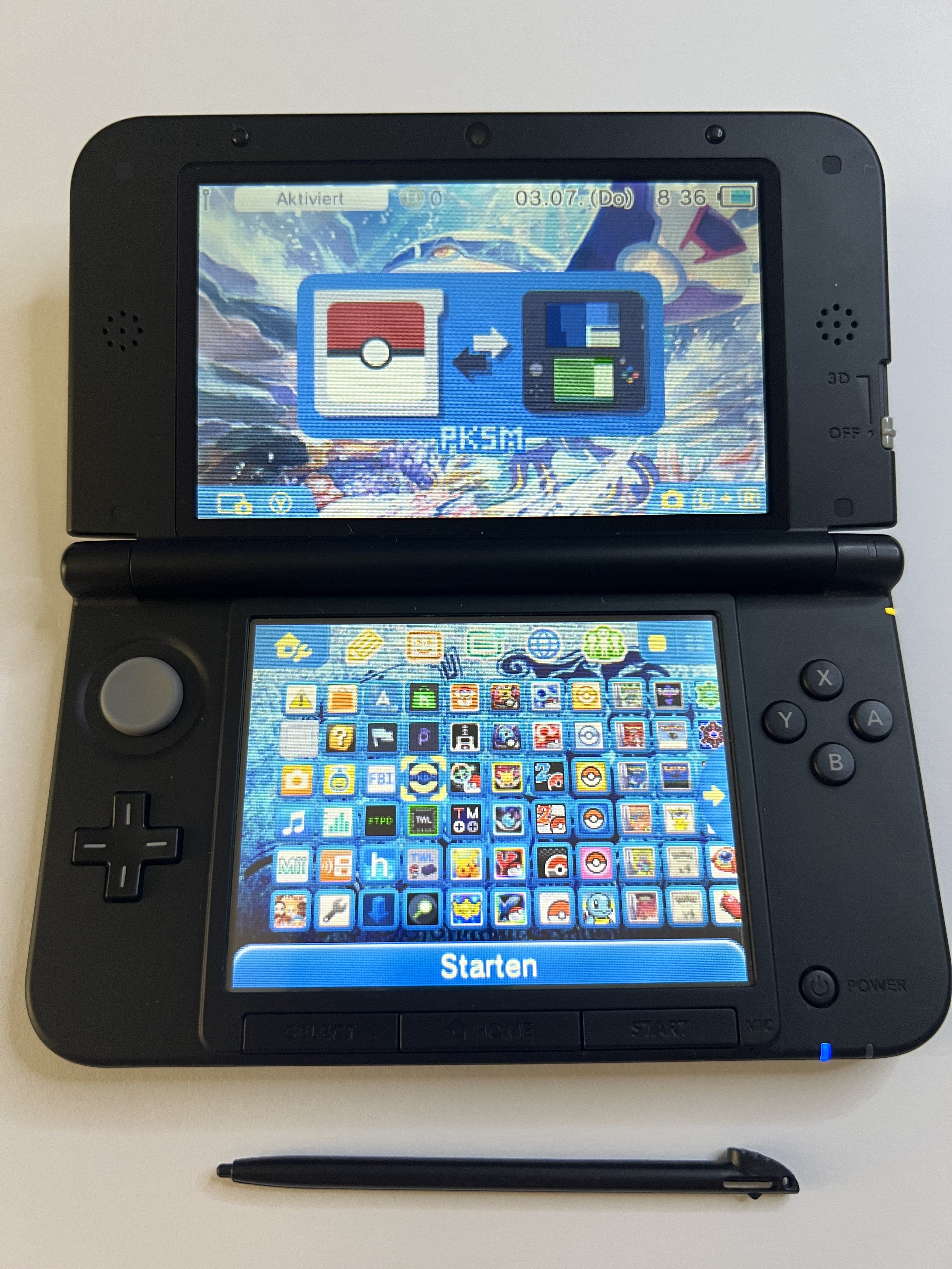 Nintendo 3DS XL Konsole in blau mit 128GB, Pokemon Bank, Poke Mover & vielen Extras