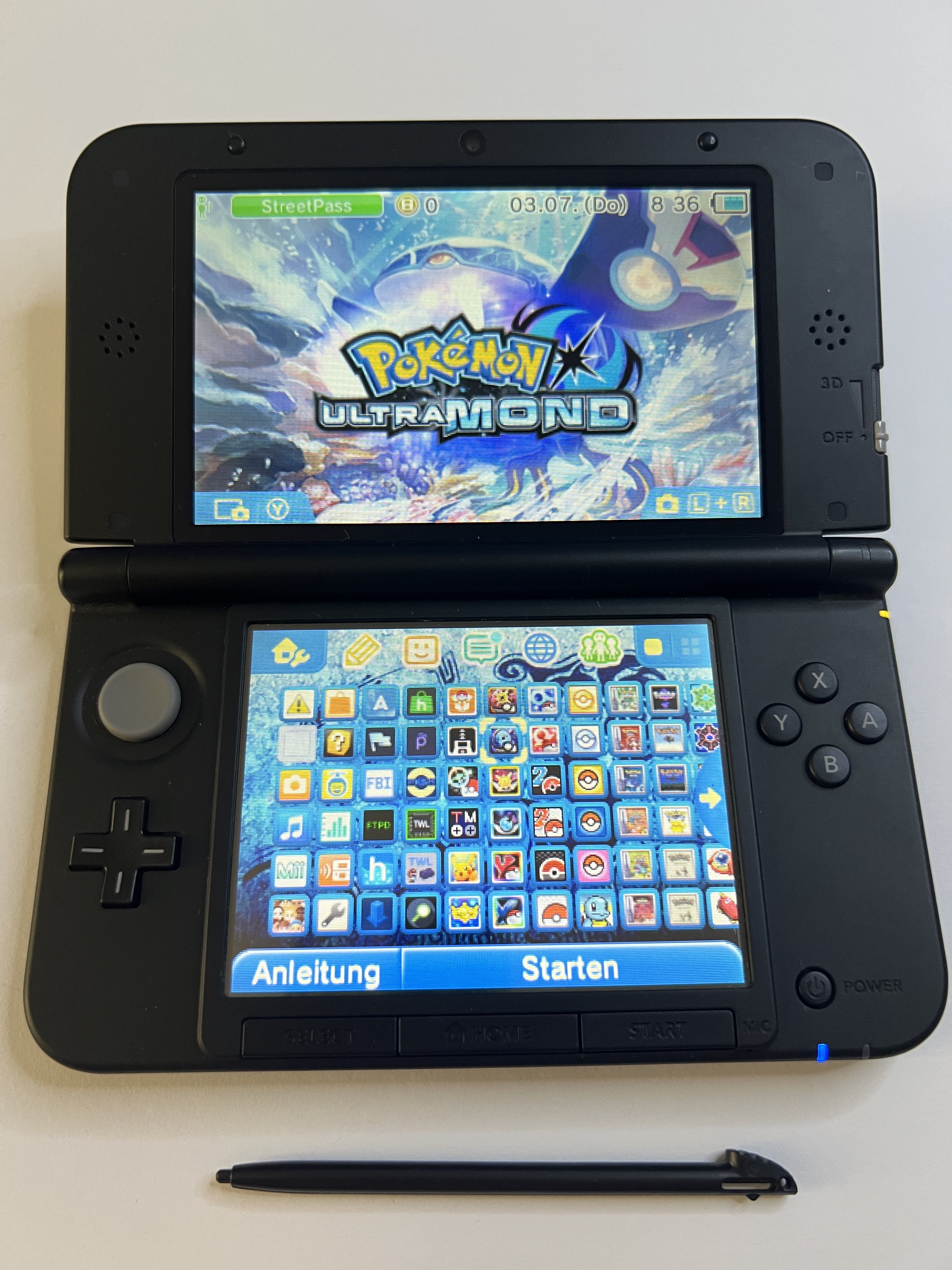 Nintendo 3DS XL Konsole in blau mit 128GB, Pokemon Bank, Poke Mover & vielen Extras