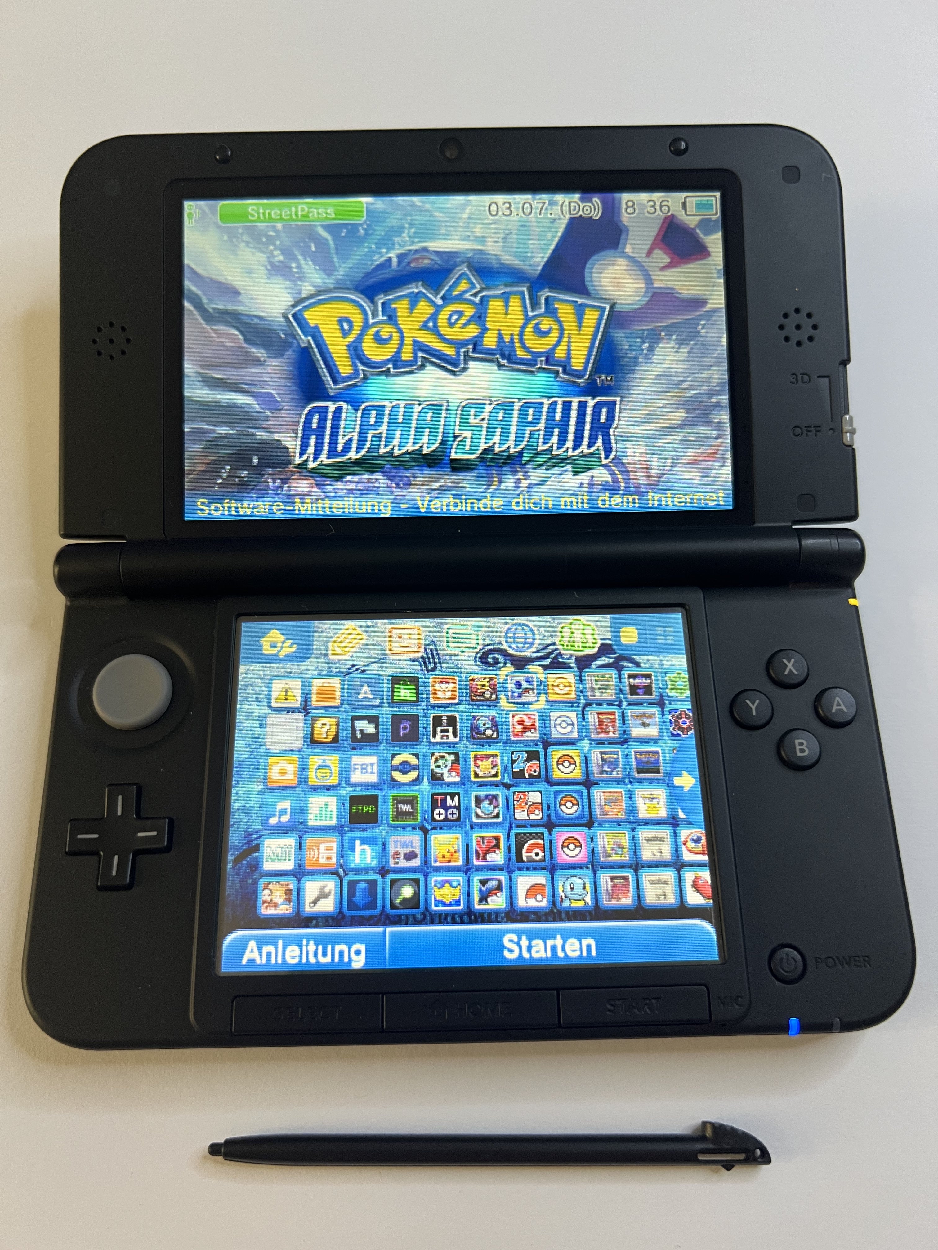 Nintendo 3DS XL Konsole in blau mit 128GB, Pokemon Bank, Poke Mover & vielen Extras